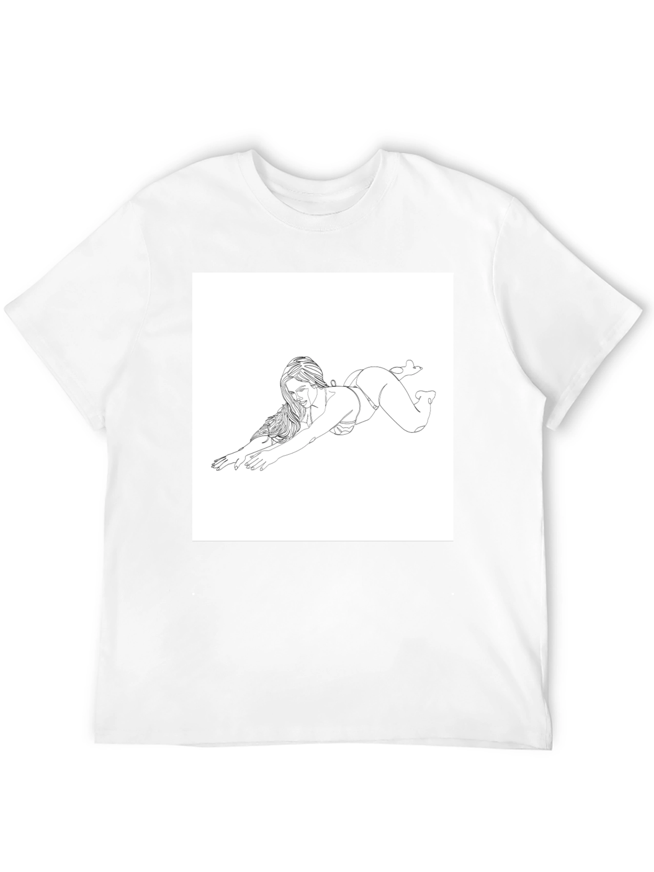 Line Art Womans Tee - Sleek Black