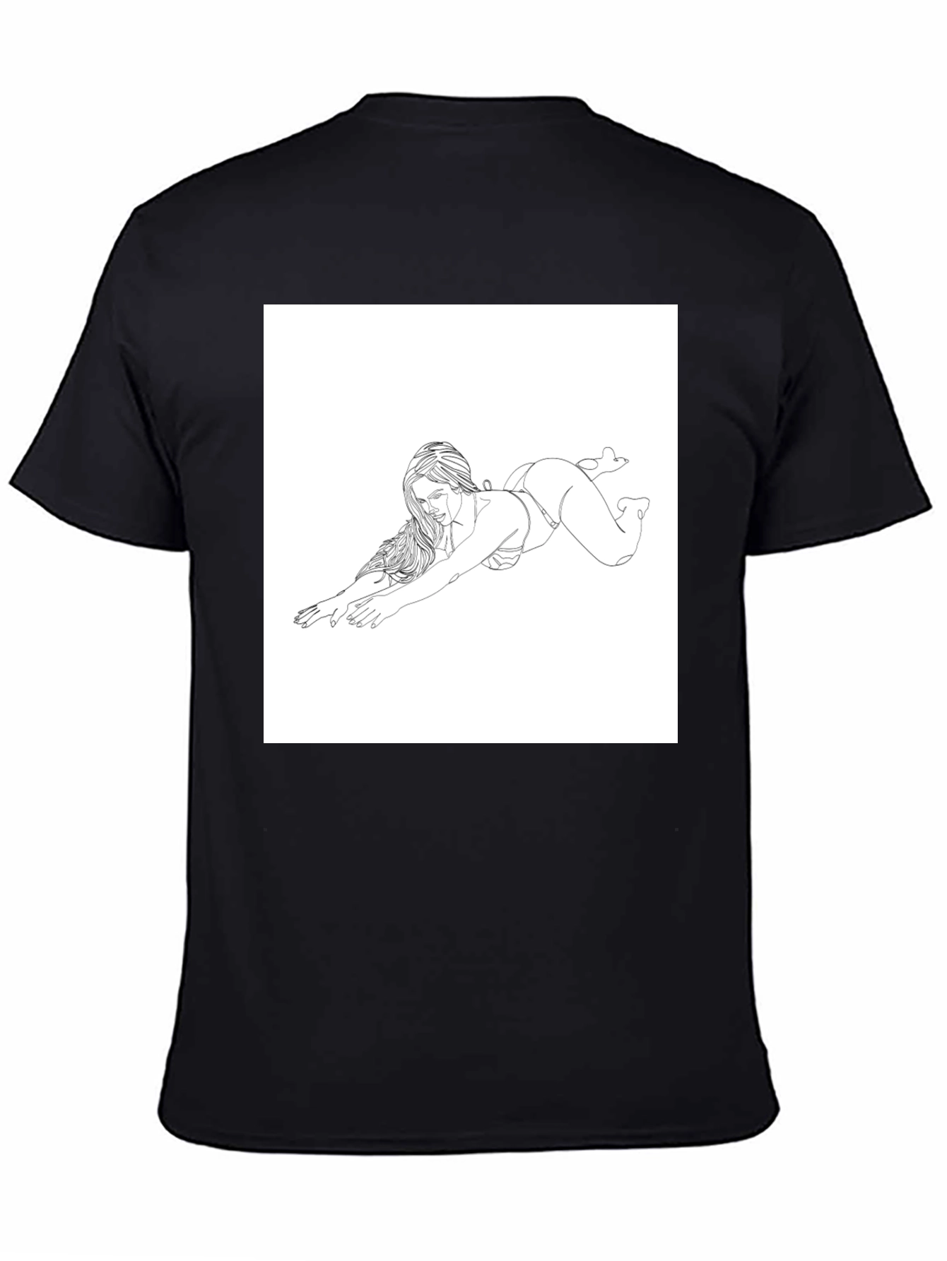 Line Art Womans Tee - Sleek Black