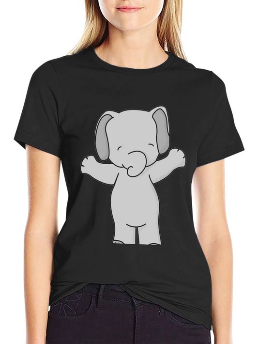 Cute Elephant Graphic Tee - Black Unisex T-Shirt