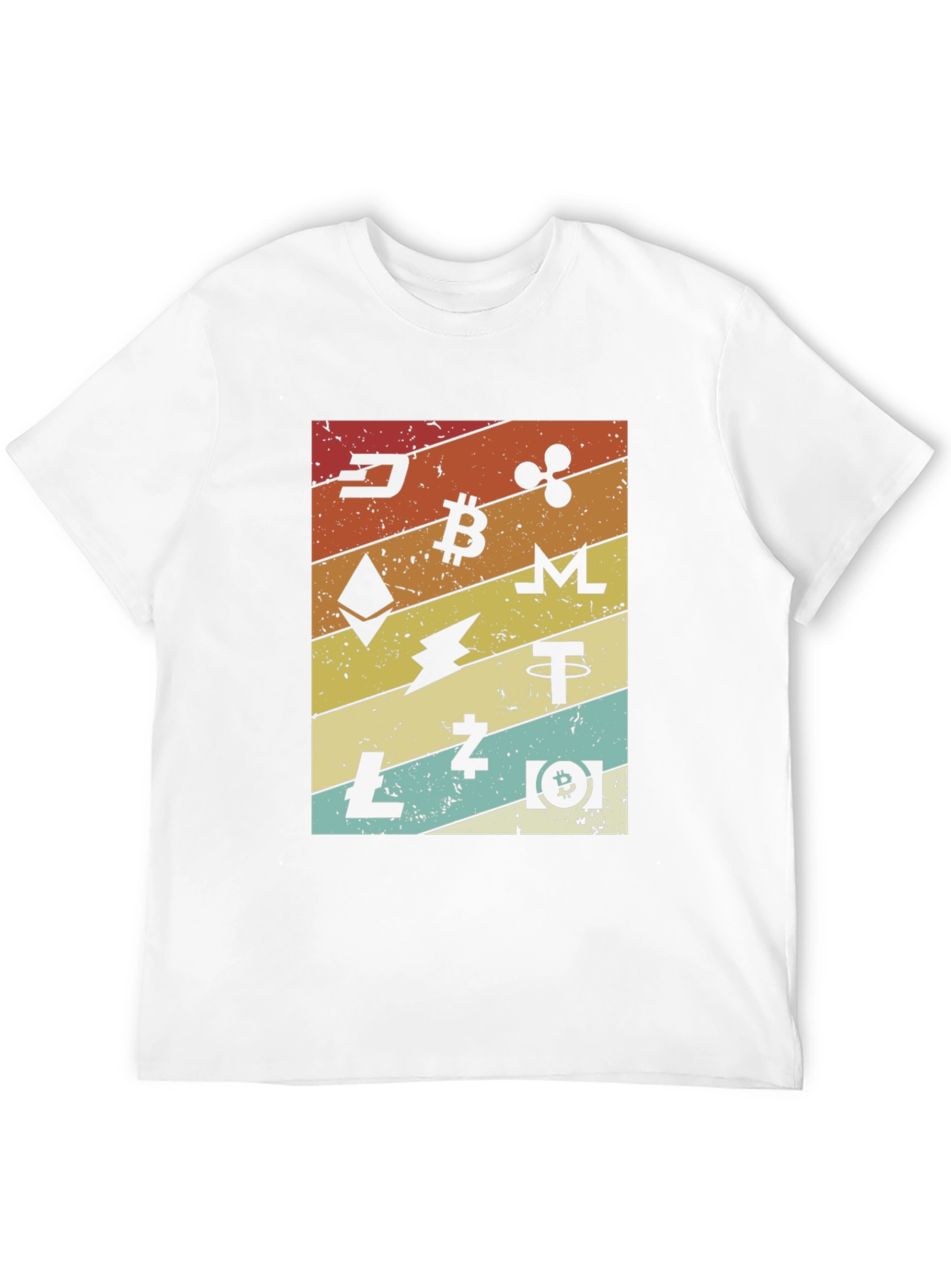 Crypto Currency Graphic Print T-Shirt - Retro Style