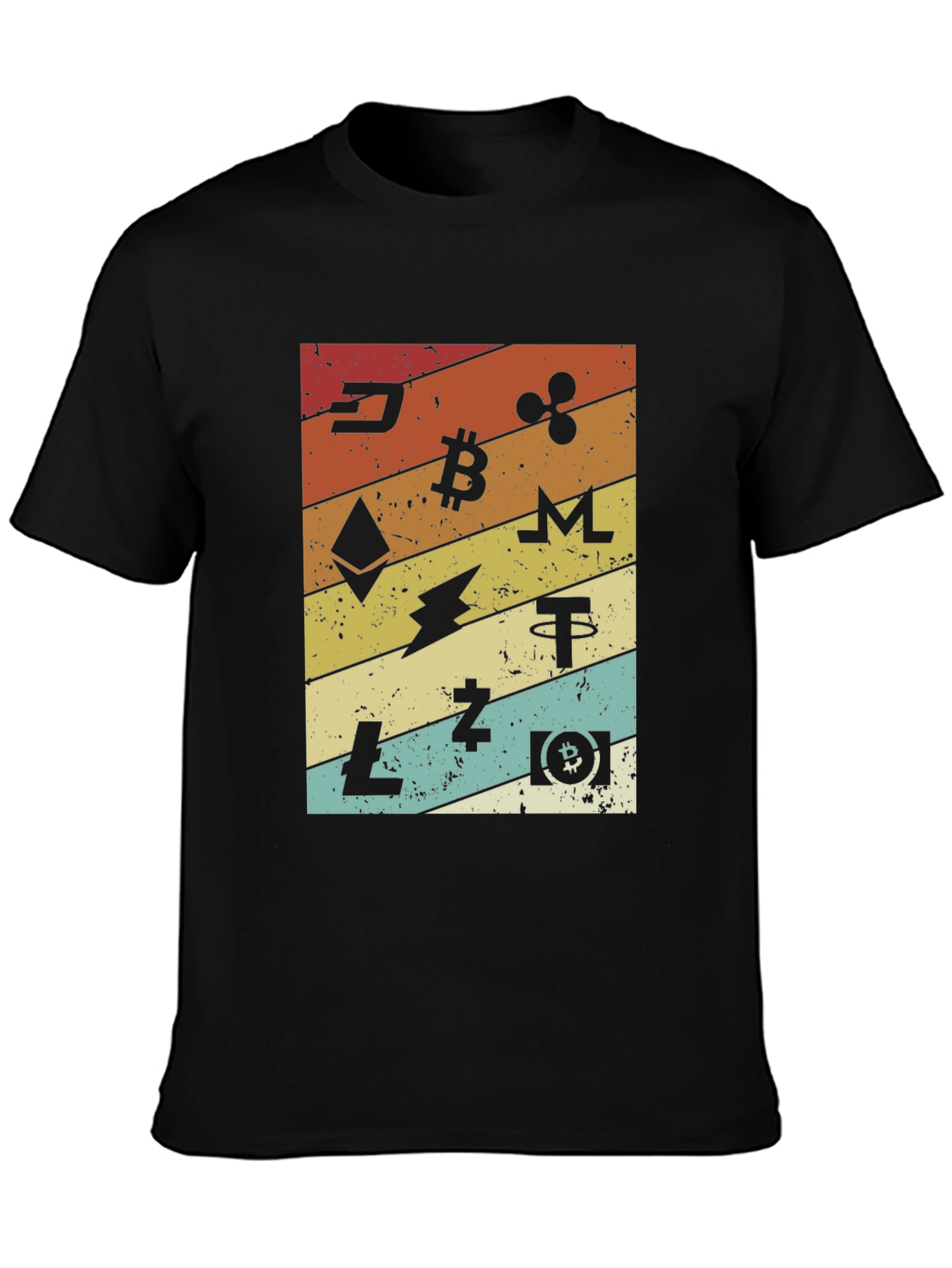 Crypto Currency Graphic Print T-Shirt - Retro Style
