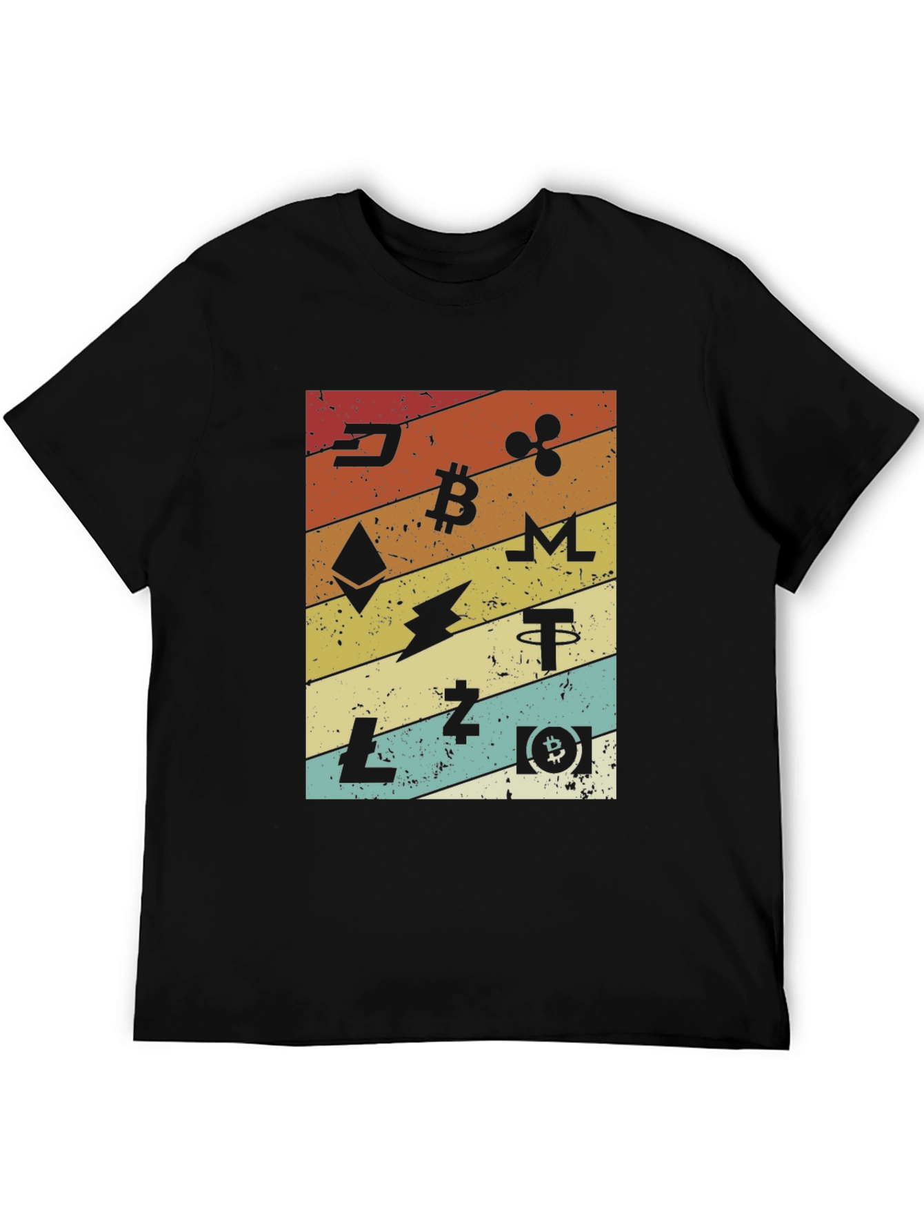 Crypto Currency Graphic Print T-Shirt - Retro Style