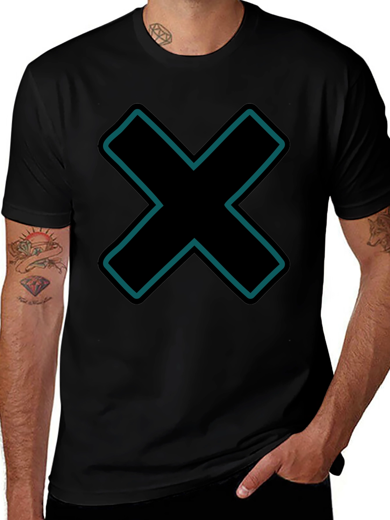 Modern Graphic Tee - Black X Design