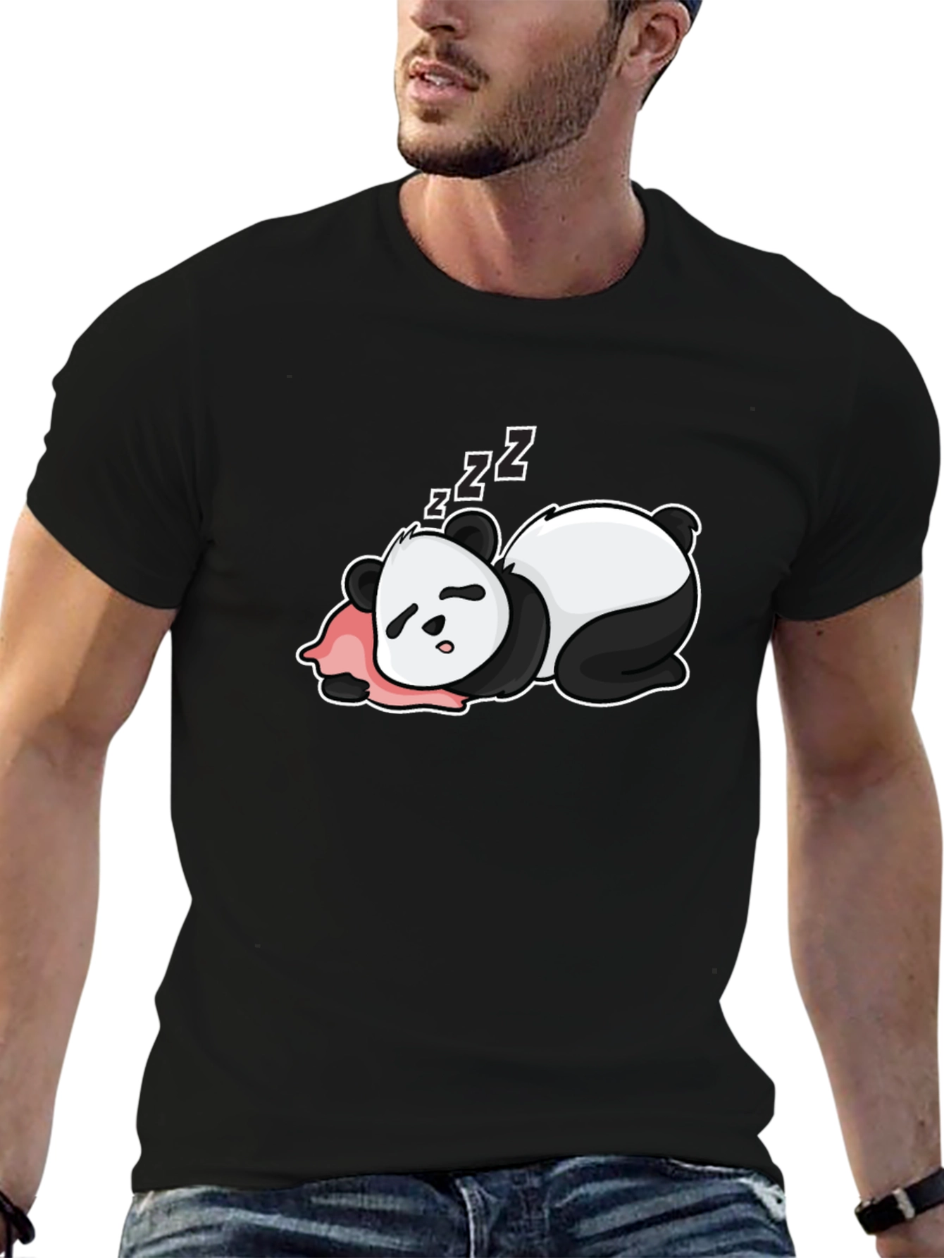 Sleeping Panda T-Shirt - Cute Cartoon Design