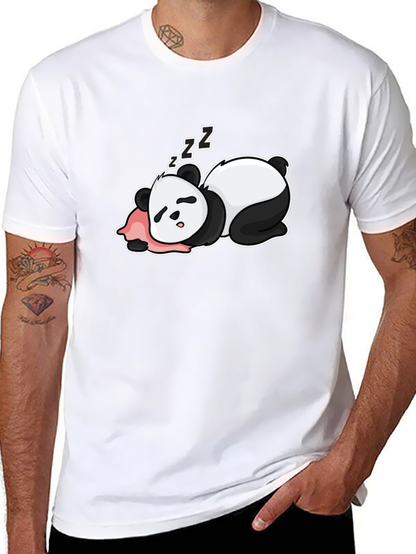 Sleeping Panda T-Shirt - Cute Cartoon Design