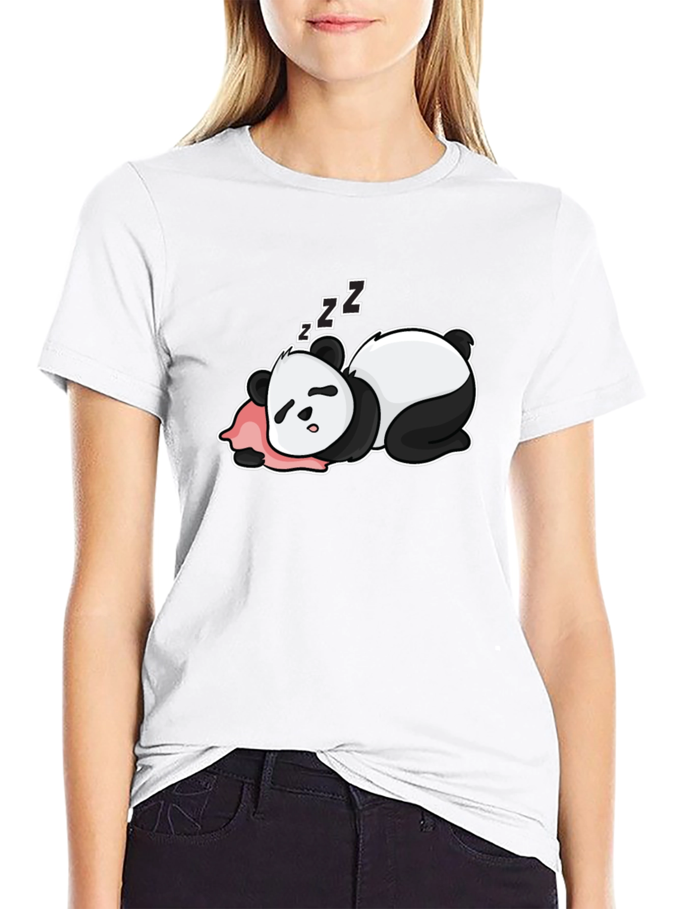 Sleeping Panda T-Shirt - Cute Cartoon Design