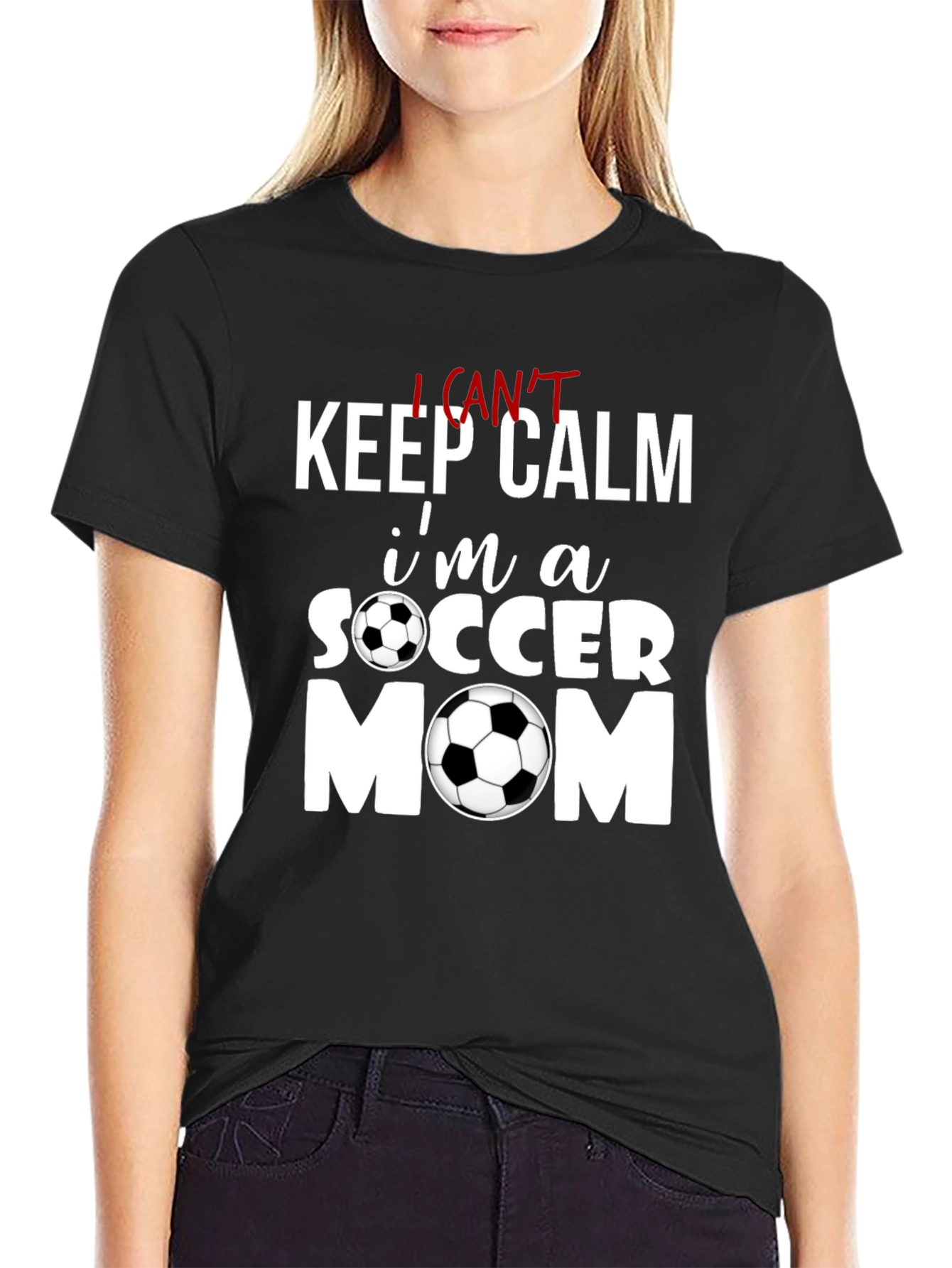 Soccer Mom Tee: Keep Calm Graphic T-Shirt