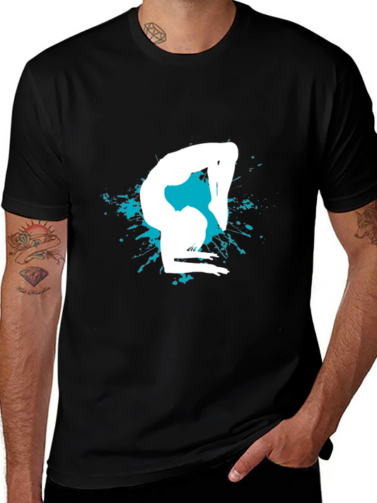 Gymnast Silhouette Graphic Tee - Black