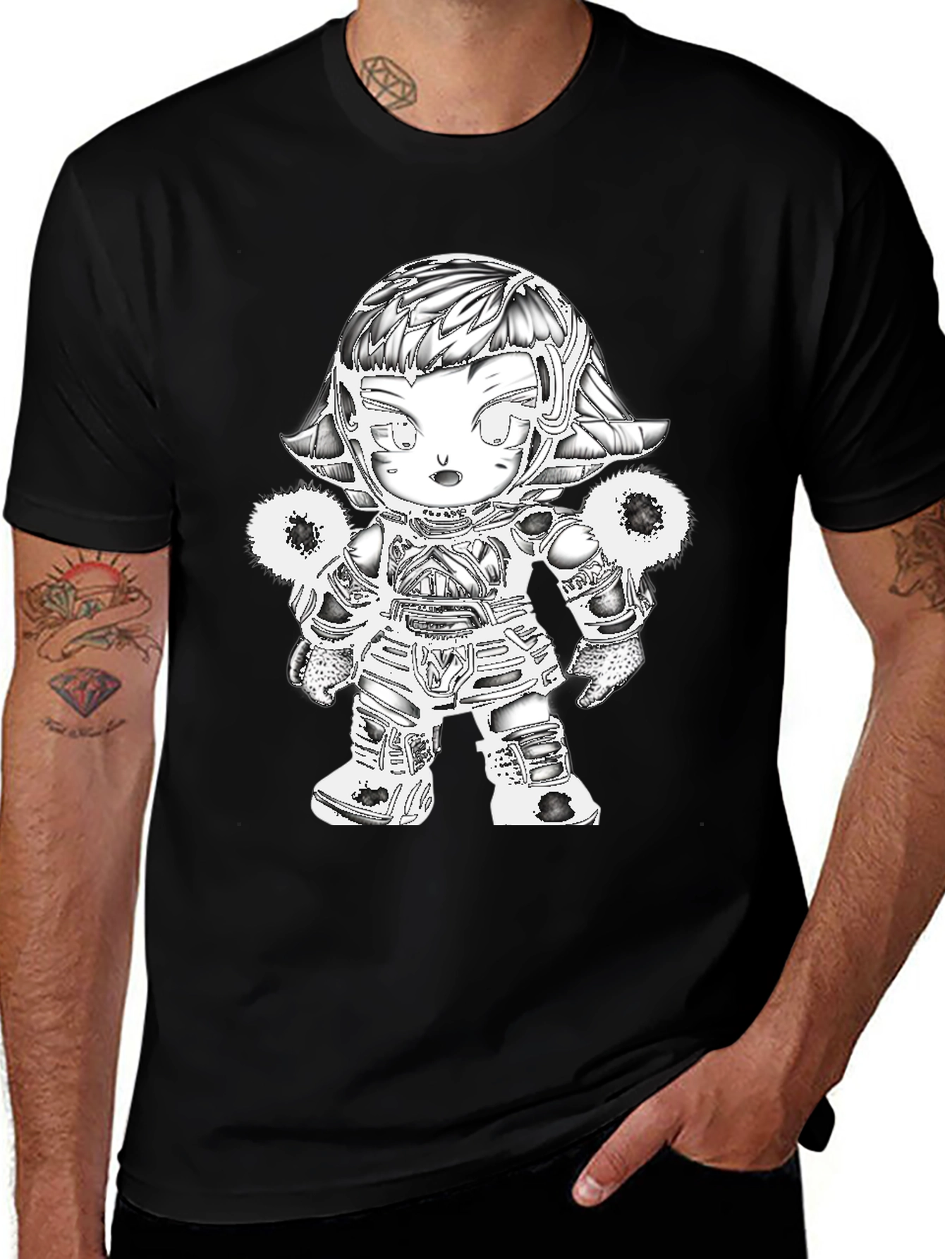 Sci-Fi Character Graphic Print T-Shirt