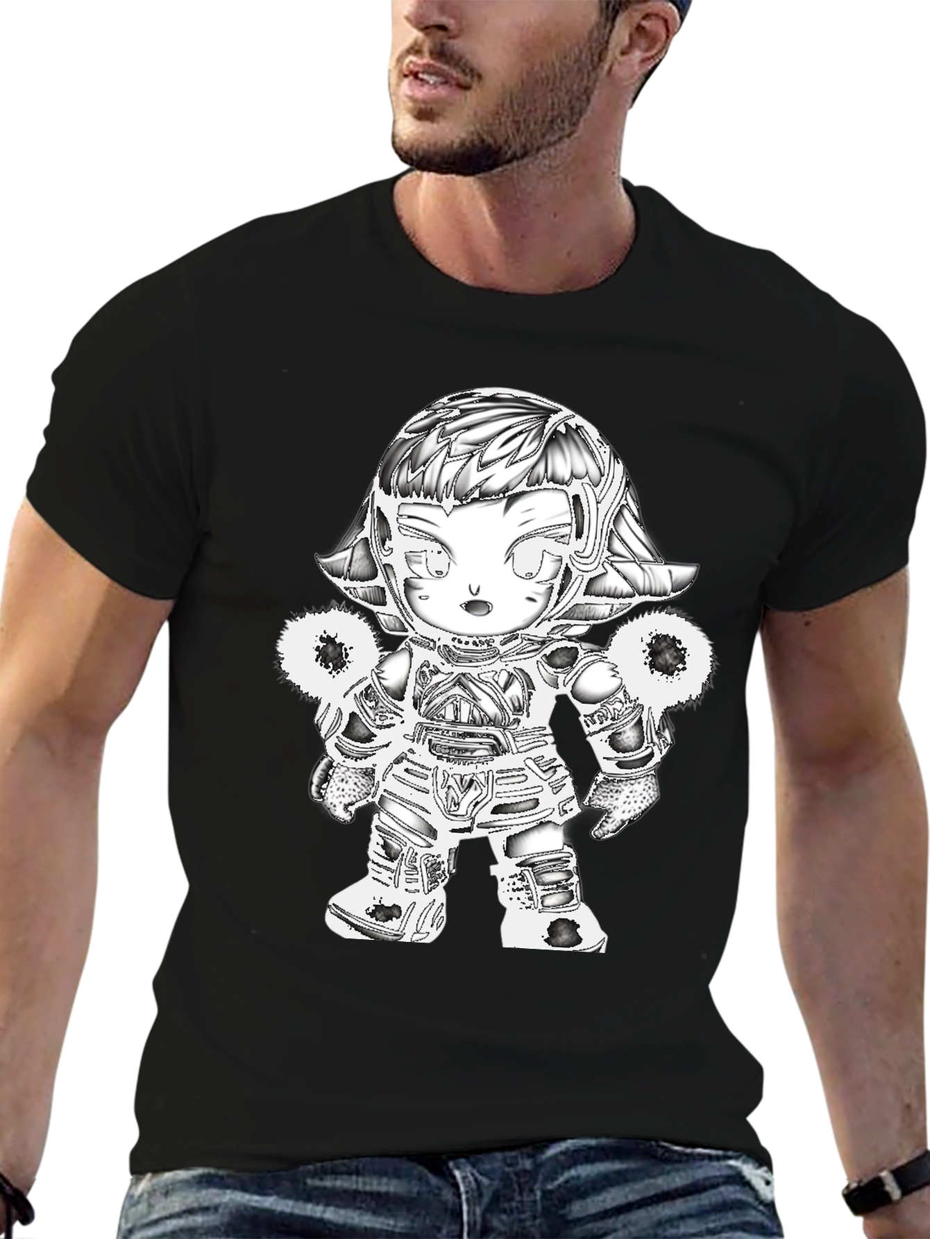 Sci-Fi Character Graphic Print T-Shirt