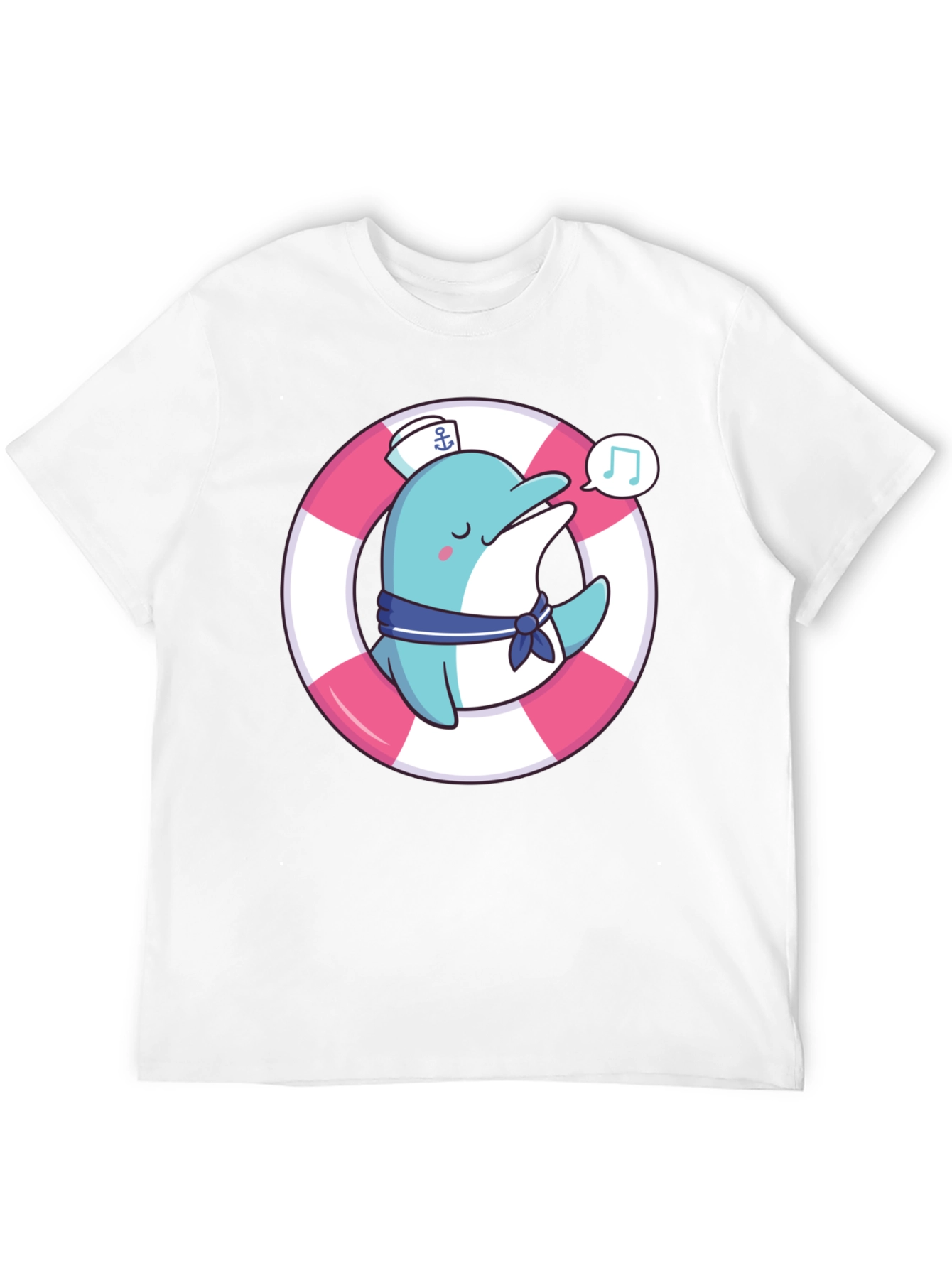 Cute Dolphin Sailor Graphic T-Shirt
