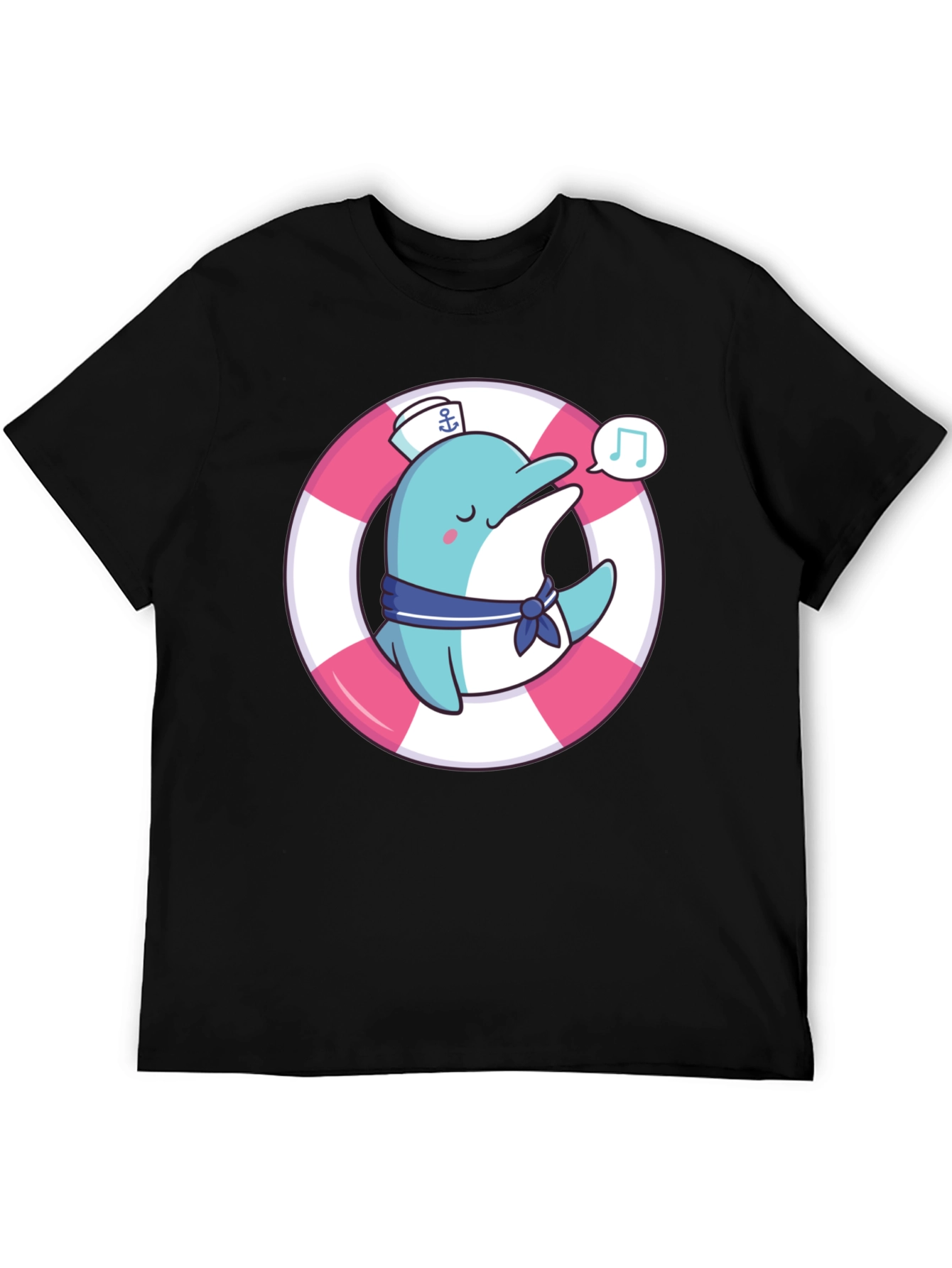 Cute Dolphin Sailor Graphic T-Shirt
