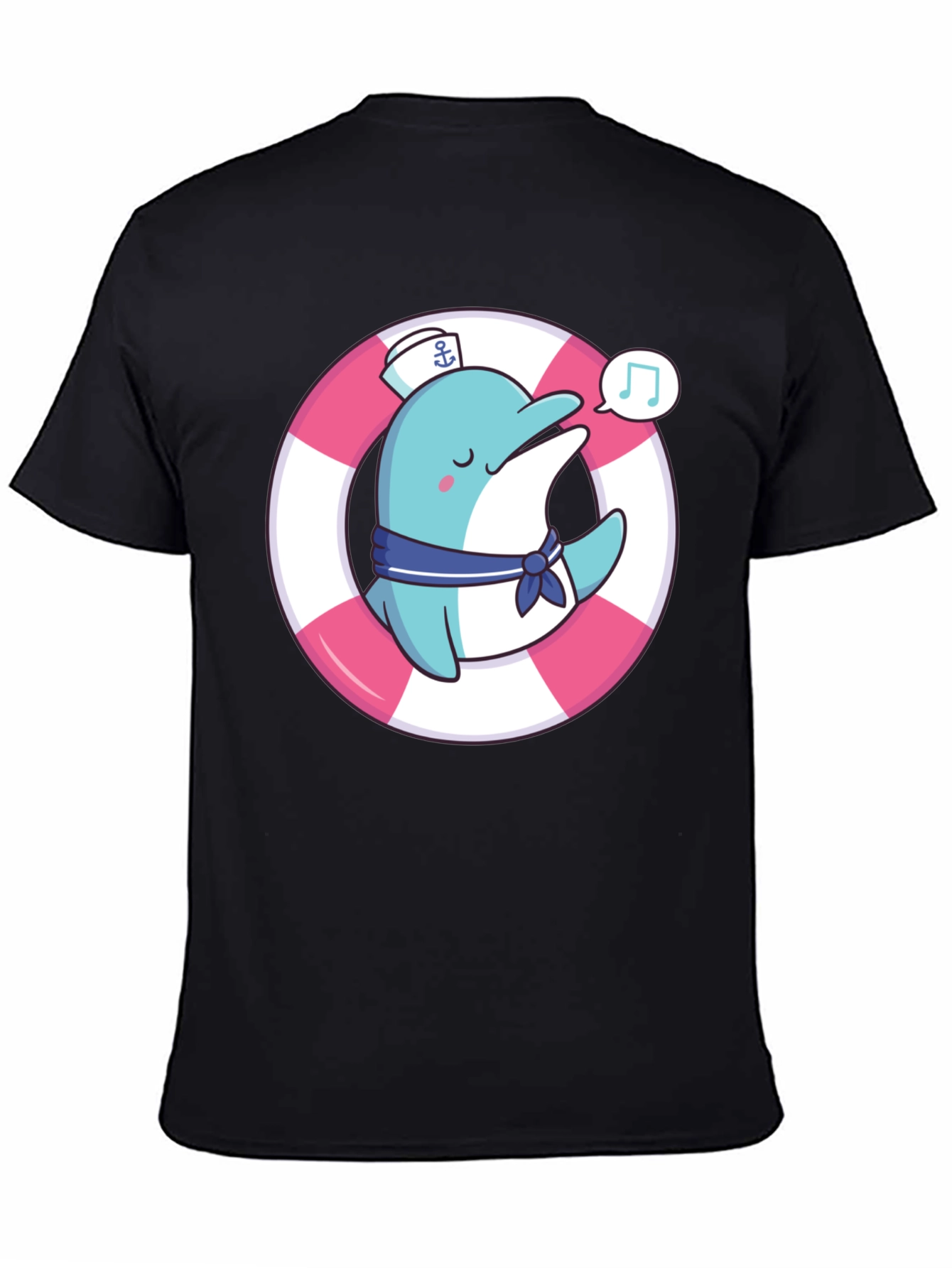 Cute Dolphin Sailor Graphic T-Shirt