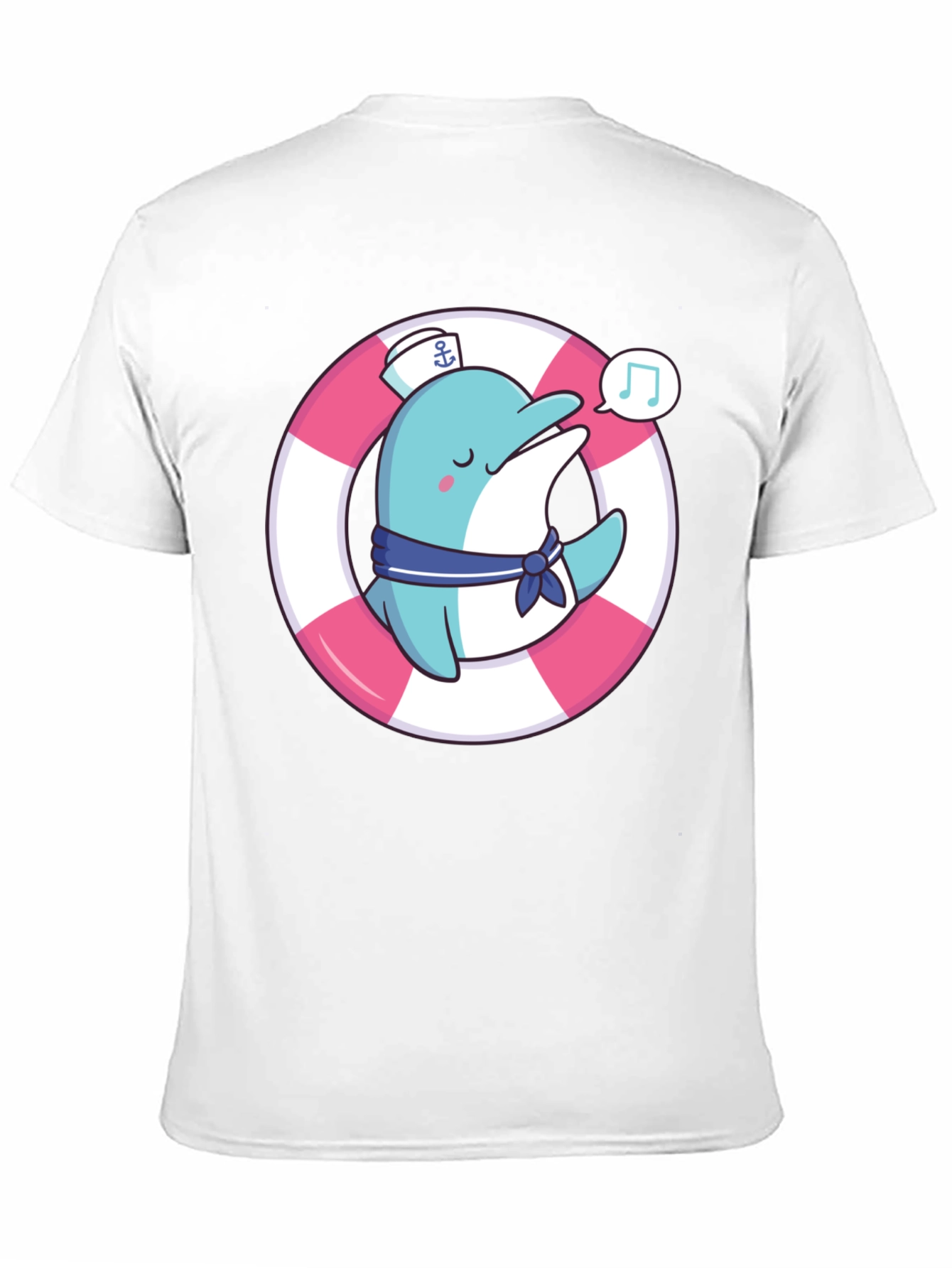 Cute Dolphin Sailor Graphic T-Shirt