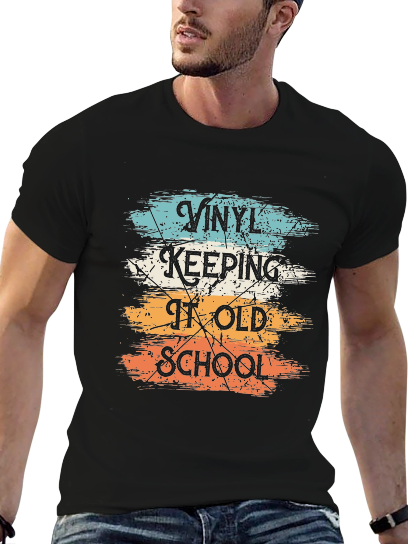 Vinyl Keeping It Old School Graphic T-Shirt