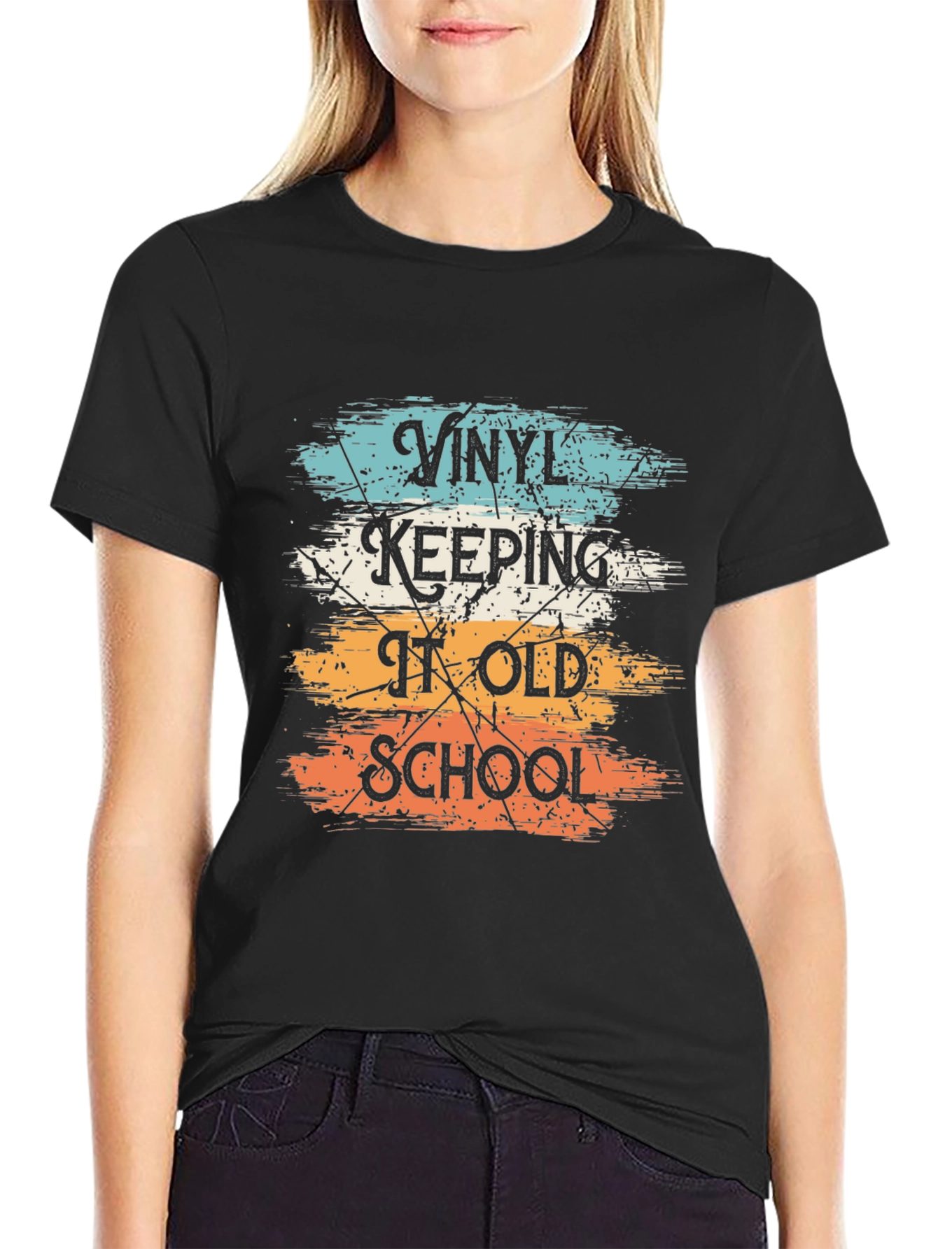 Vinyl Keeping It Old School Graphic T-Shirt