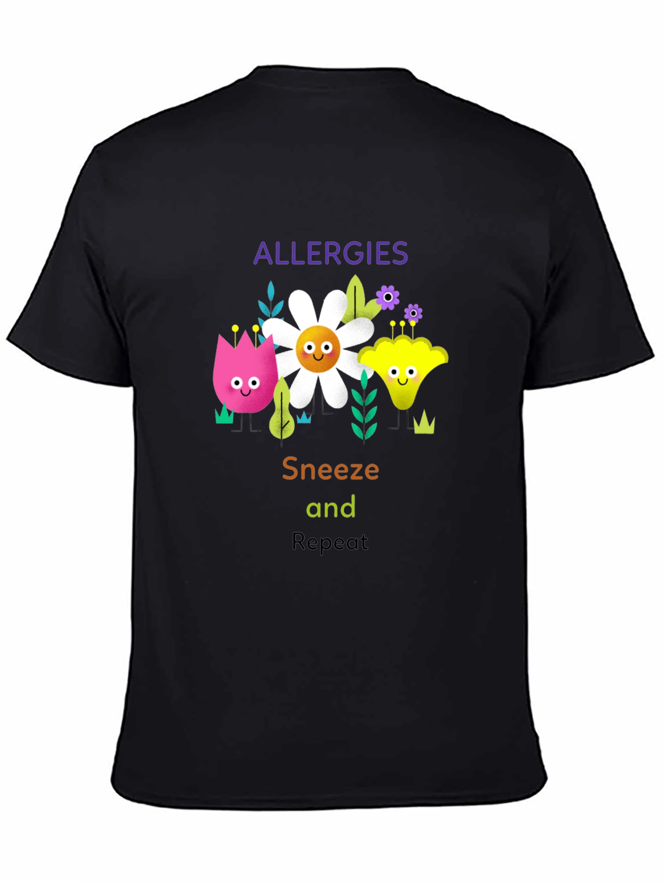 Allergies Sneeze Repeat Graphic T-Shirt