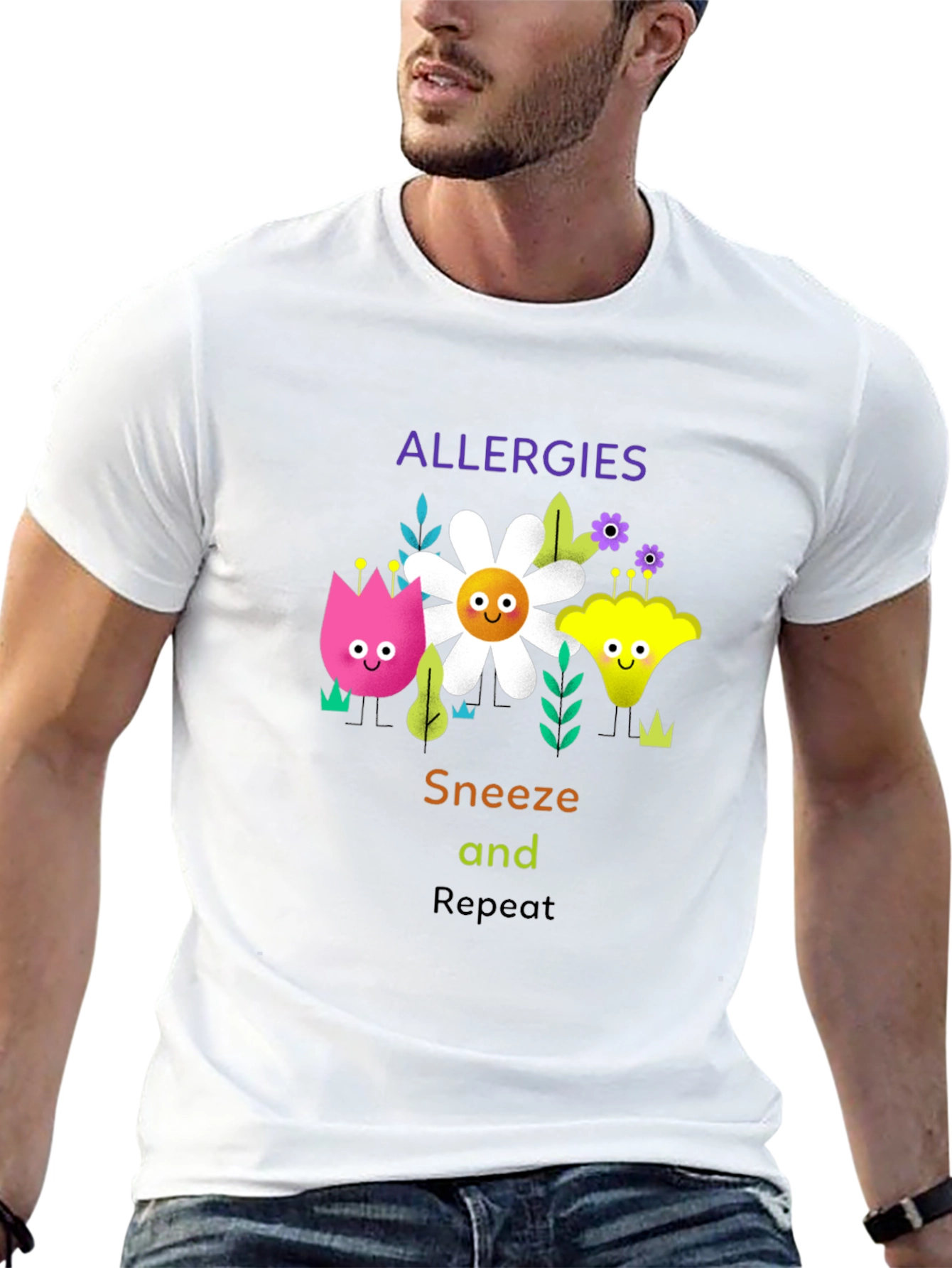 Allergies Sneeze Repeat Graphic T-Shirt