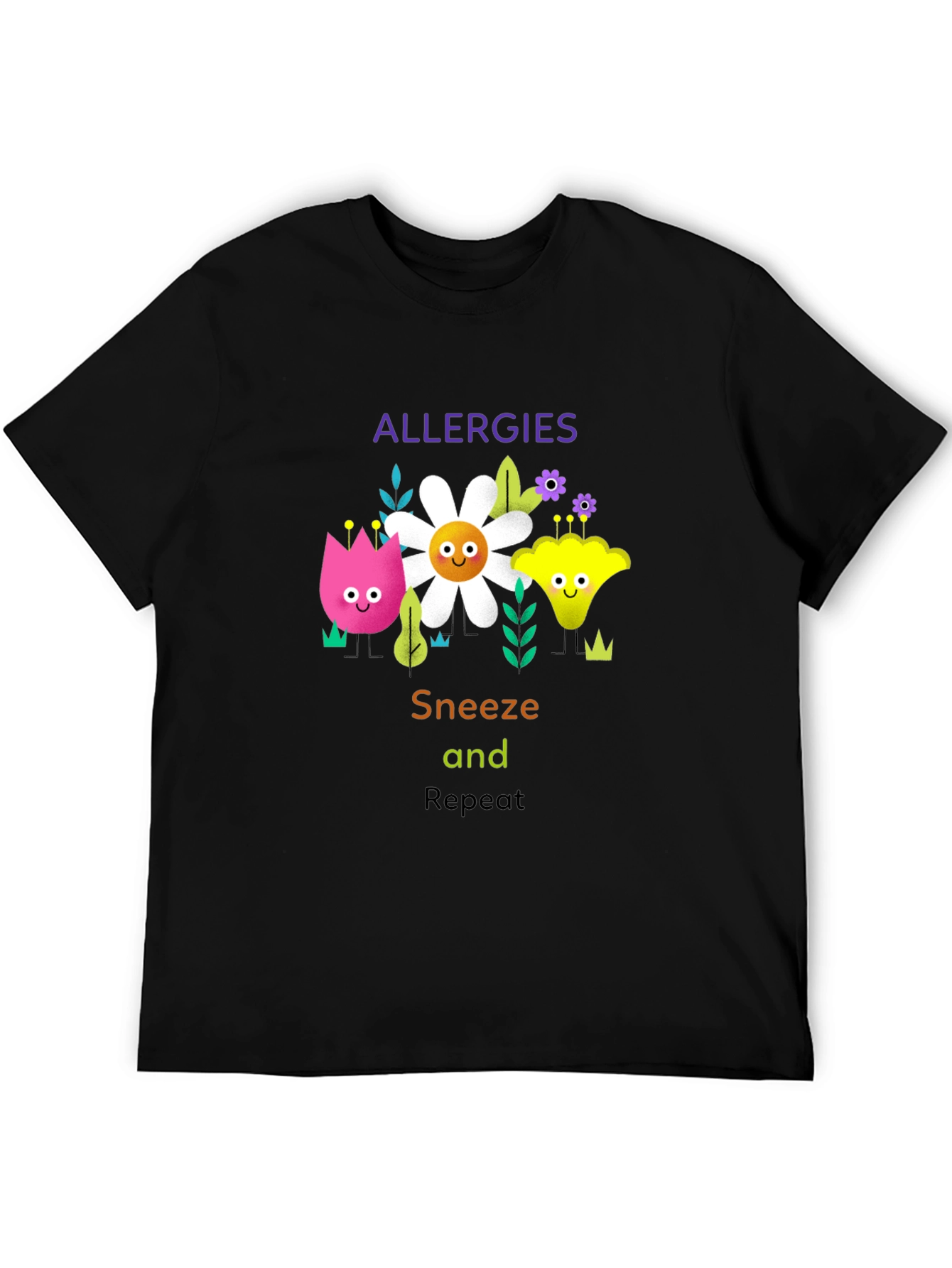 Allergies Sneeze Repeat Graphic T-Shirt