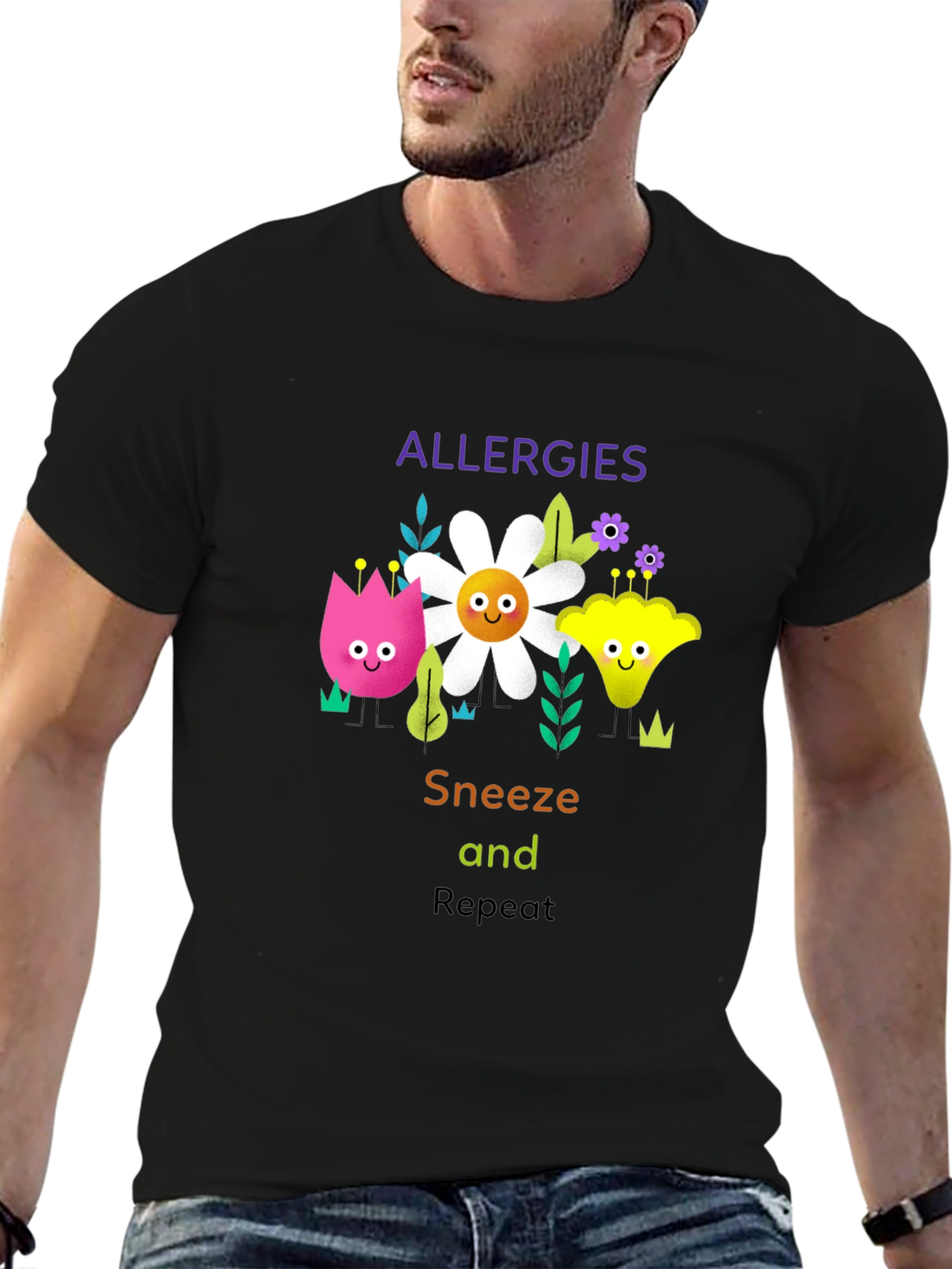 Allergies Sneeze Repeat Graphic T-Shirt