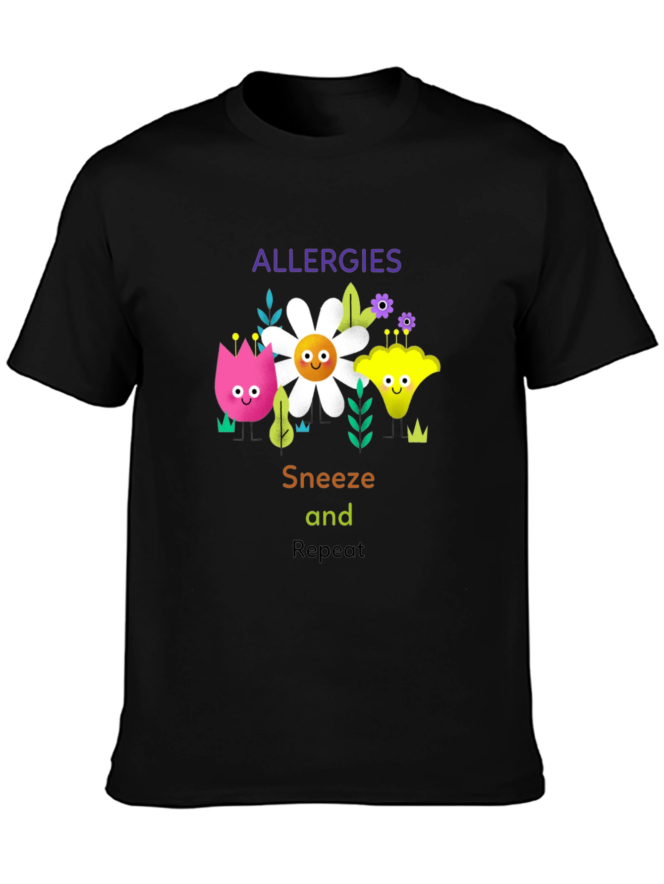 Allergies Sneeze Repeat Graphic T-Shirt