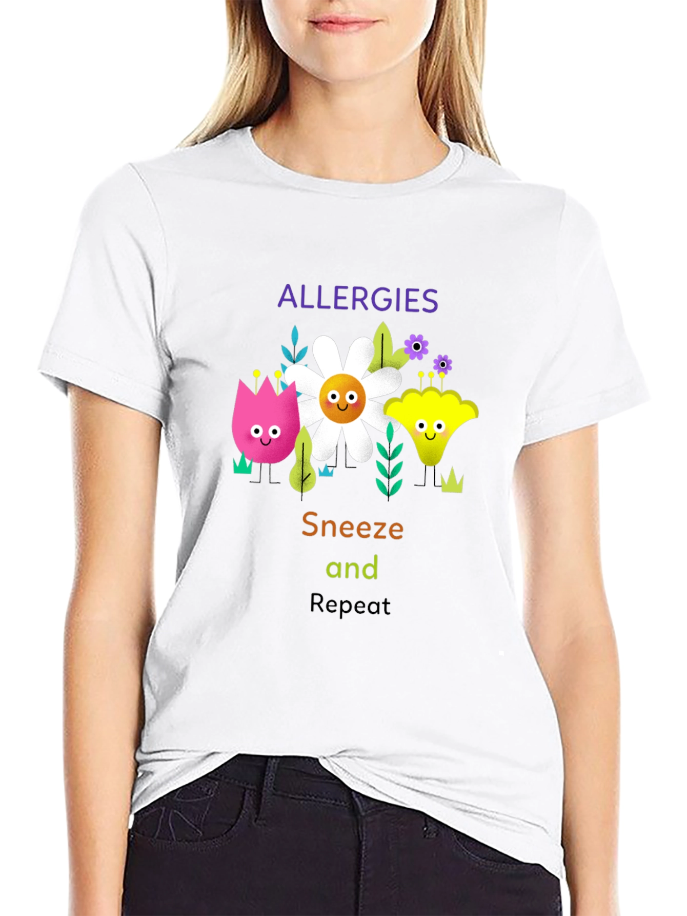 Allergies Sneeze Repeat Graphic T-Shirt