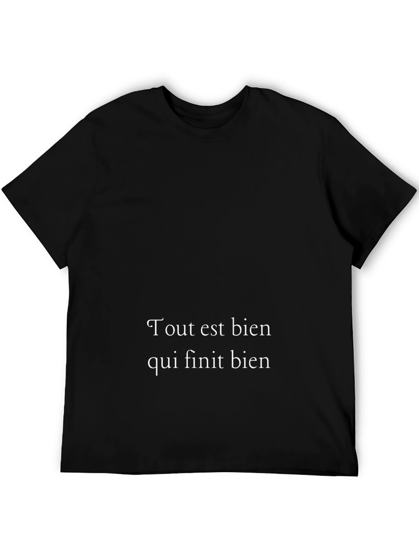 Tout Est Bien Tee - French Proverb Black T-Shirt