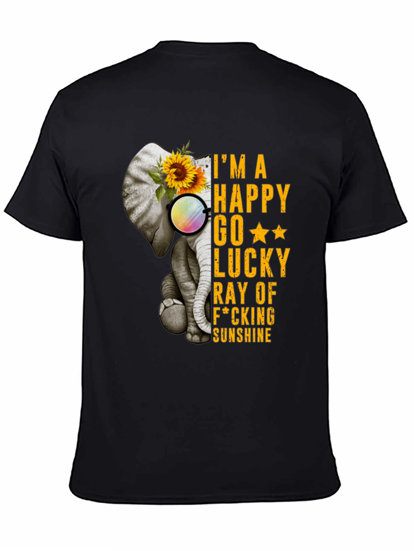 Elephant Sunflower Graphic T-Shirt - Happy Sunshine