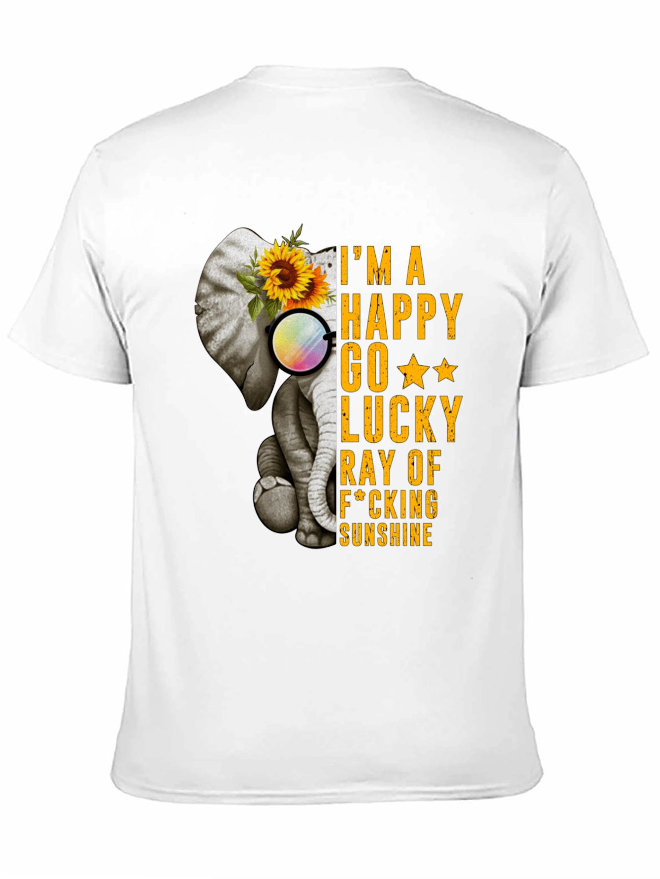 Elephant Sunflower Graphic T-Shirt - Happy Sunshine
