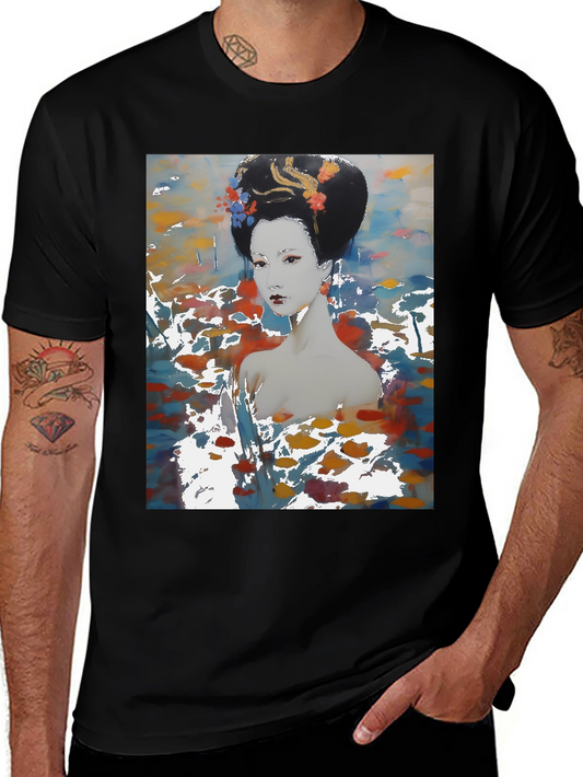 Geisha Art T-Shirt - Abstract Style