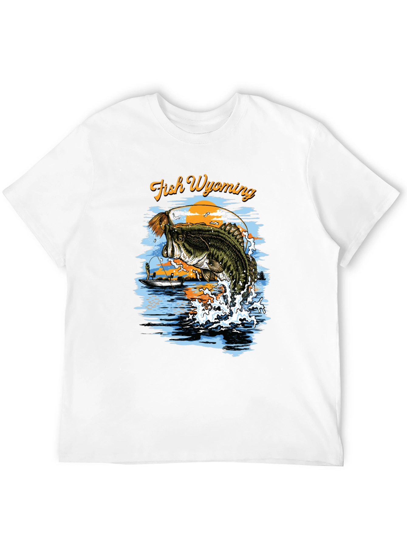 Fish Wyoming Black Graphic T-Shirt