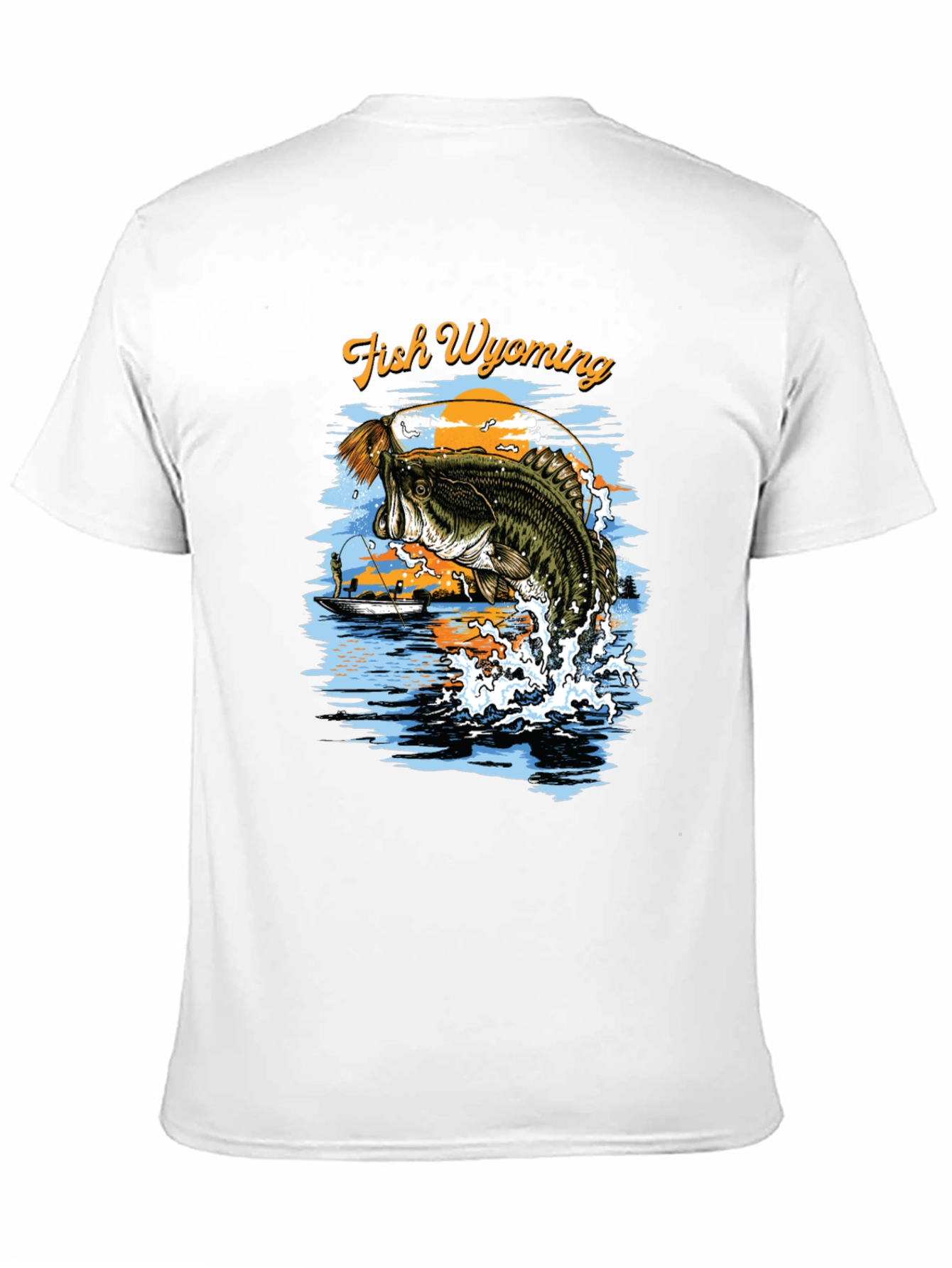 Fish Wyoming Black Graphic T-Shirt