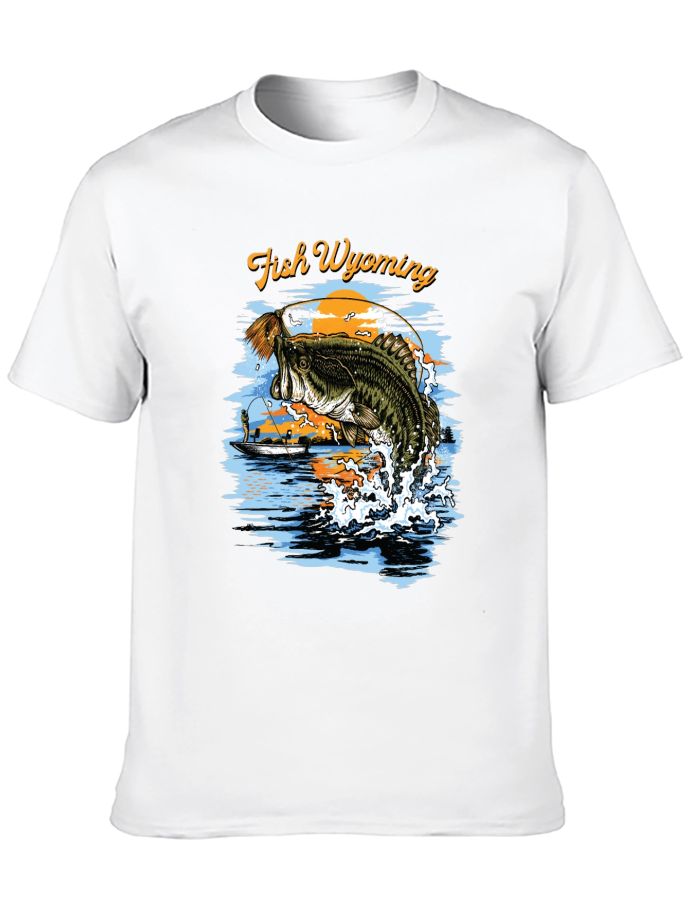 Fish Wyoming Black Graphic T-Shirt