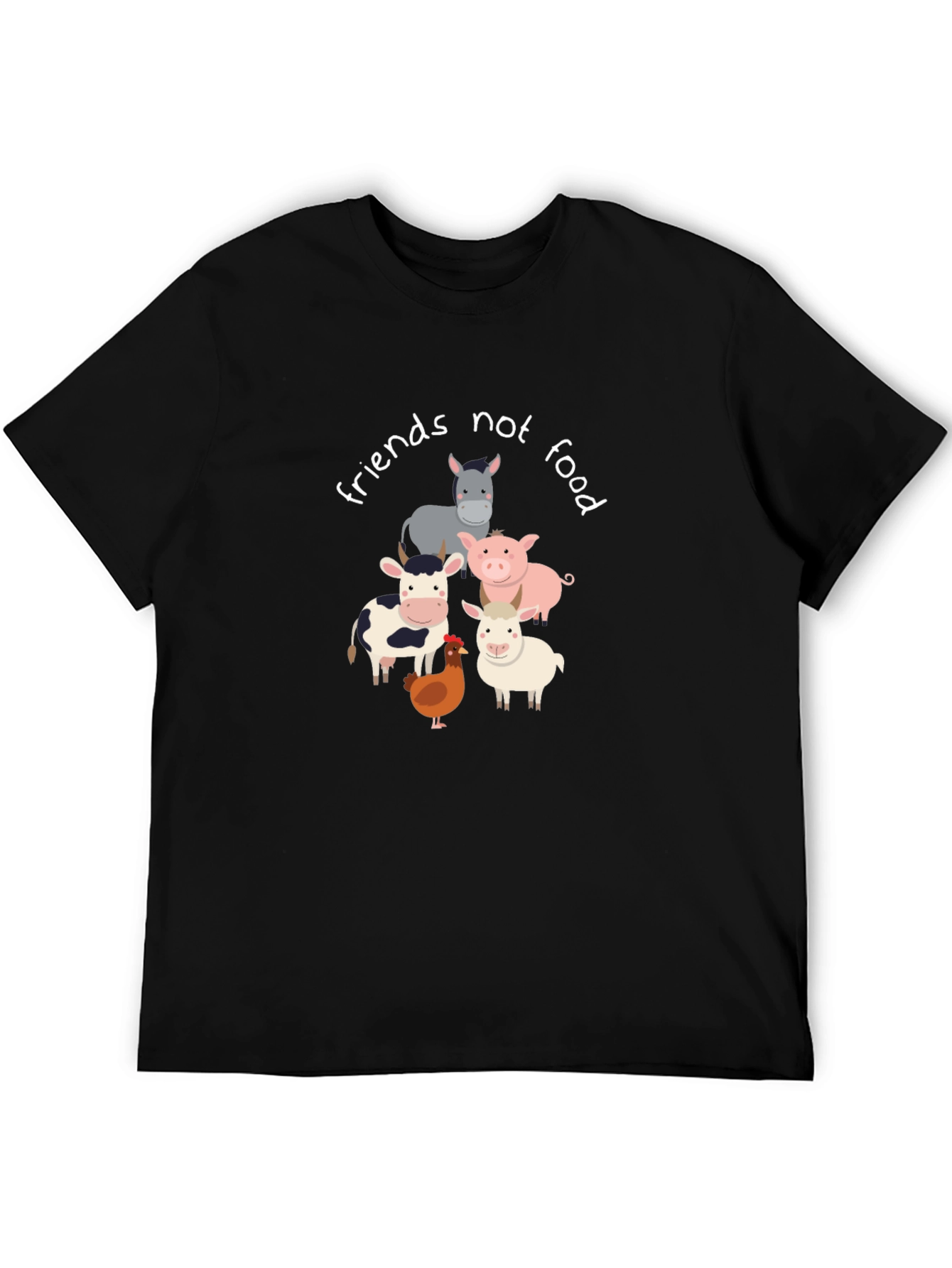 Vegan T-Shirt: Friends Not Food Animal Graphic Tee