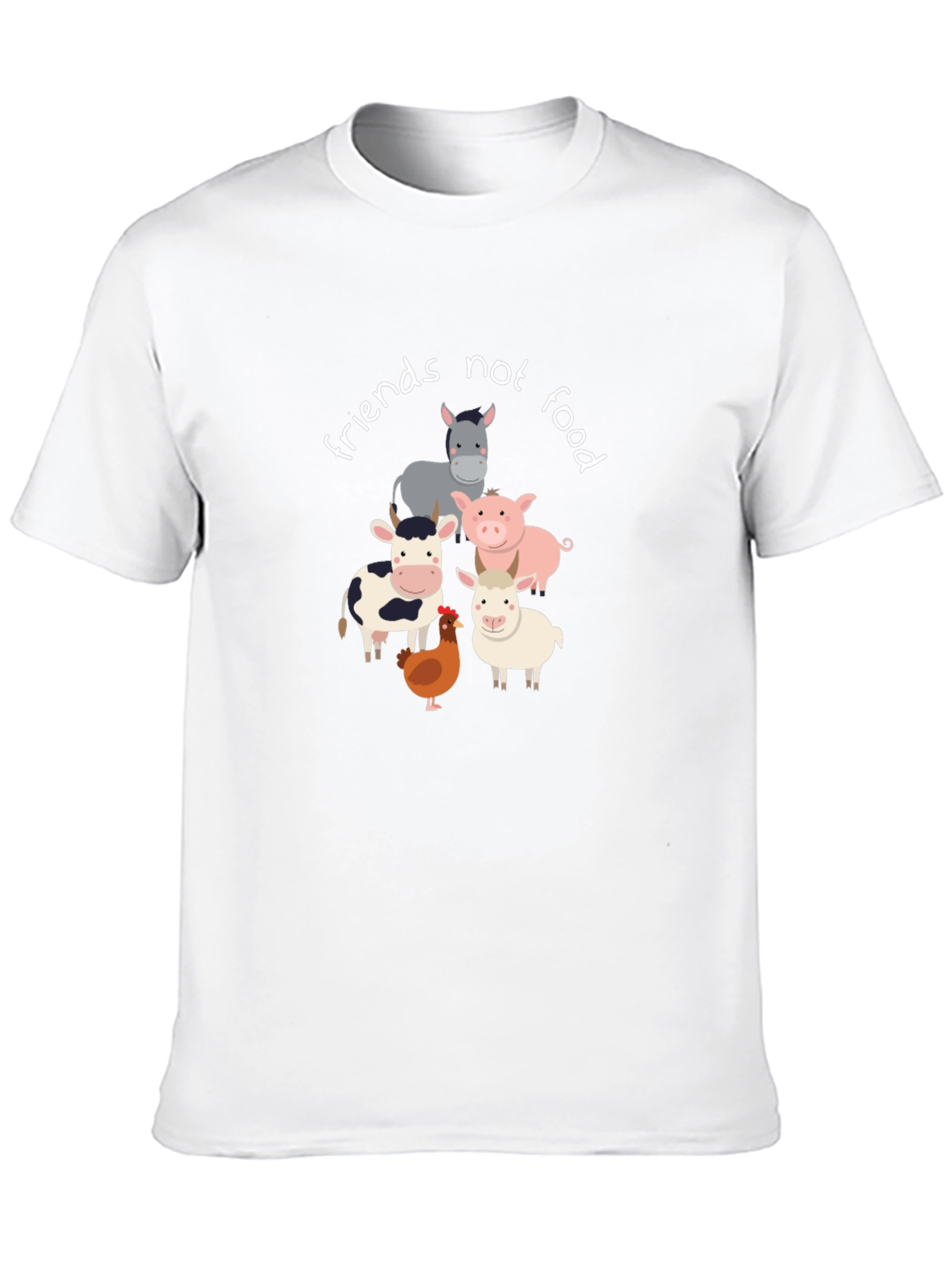 Vegan T-Shirt: Friends Not Food Animal Graphic Tee