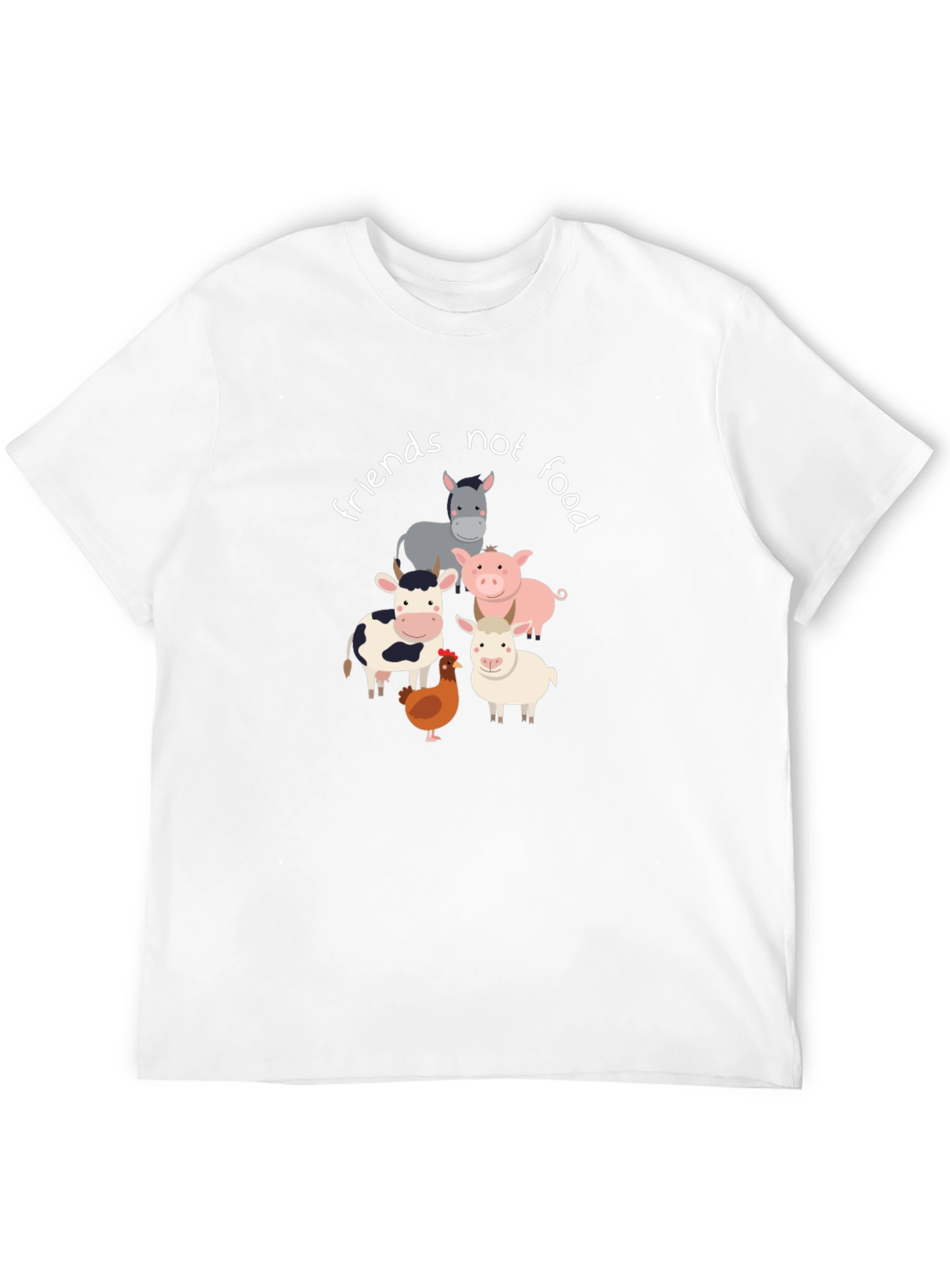 Vegan T-Shirt: Friends Not Food Animal Graphic Tee