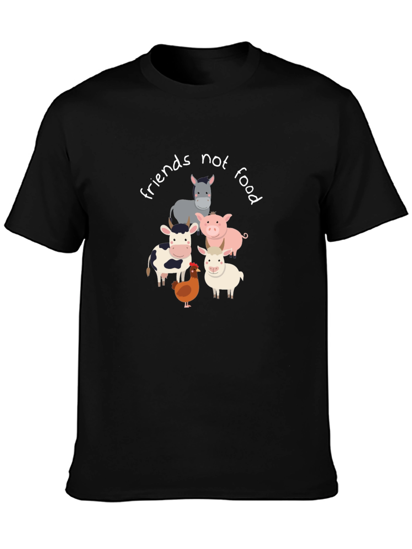 Vegan T-Shirt: Friends Not Food Animal Graphic Tee