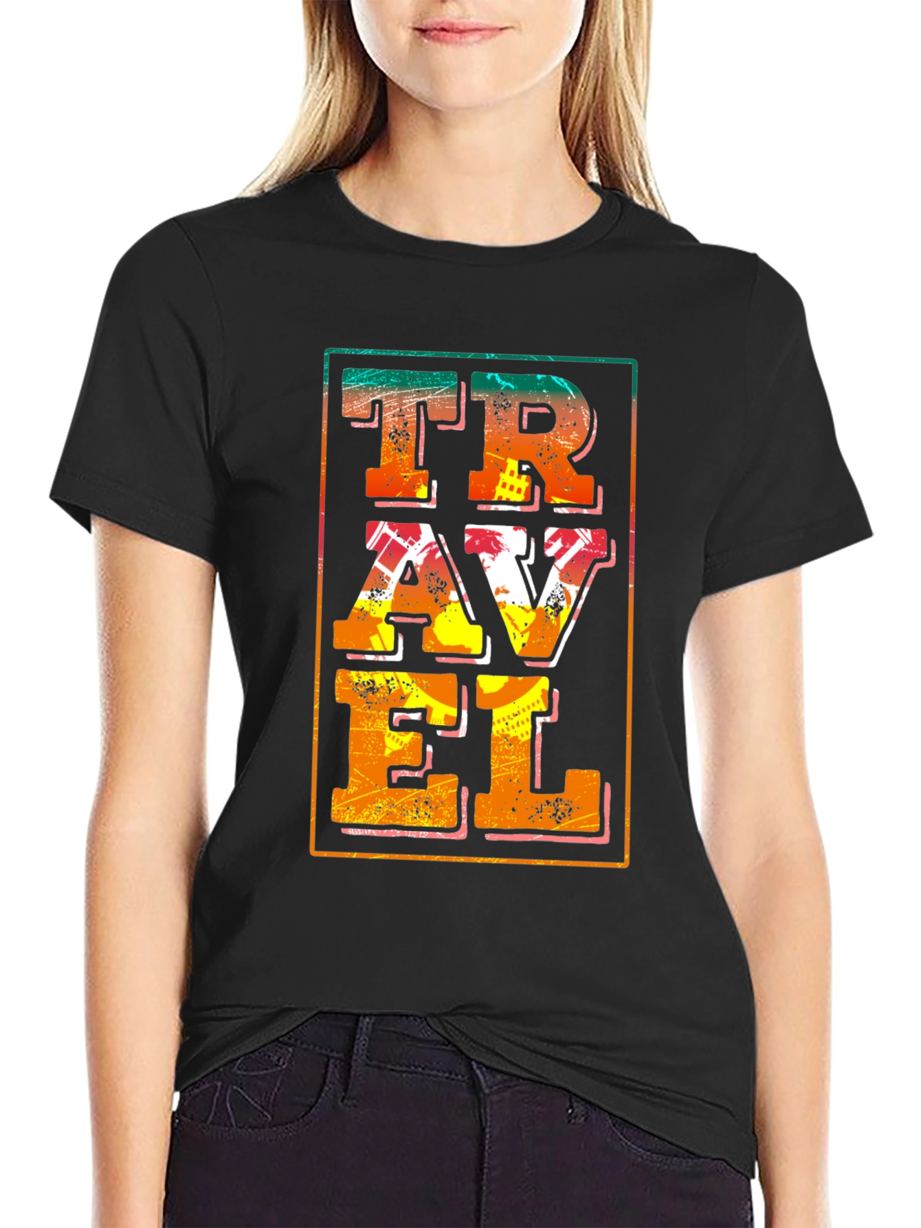 Travel Graphic Tee - Black Cotton Blend