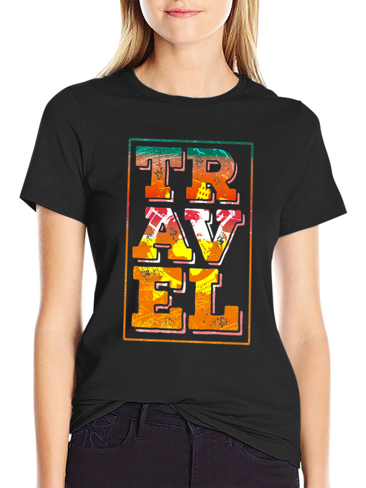 Travel Graphic Tee - Black Cotton Blend