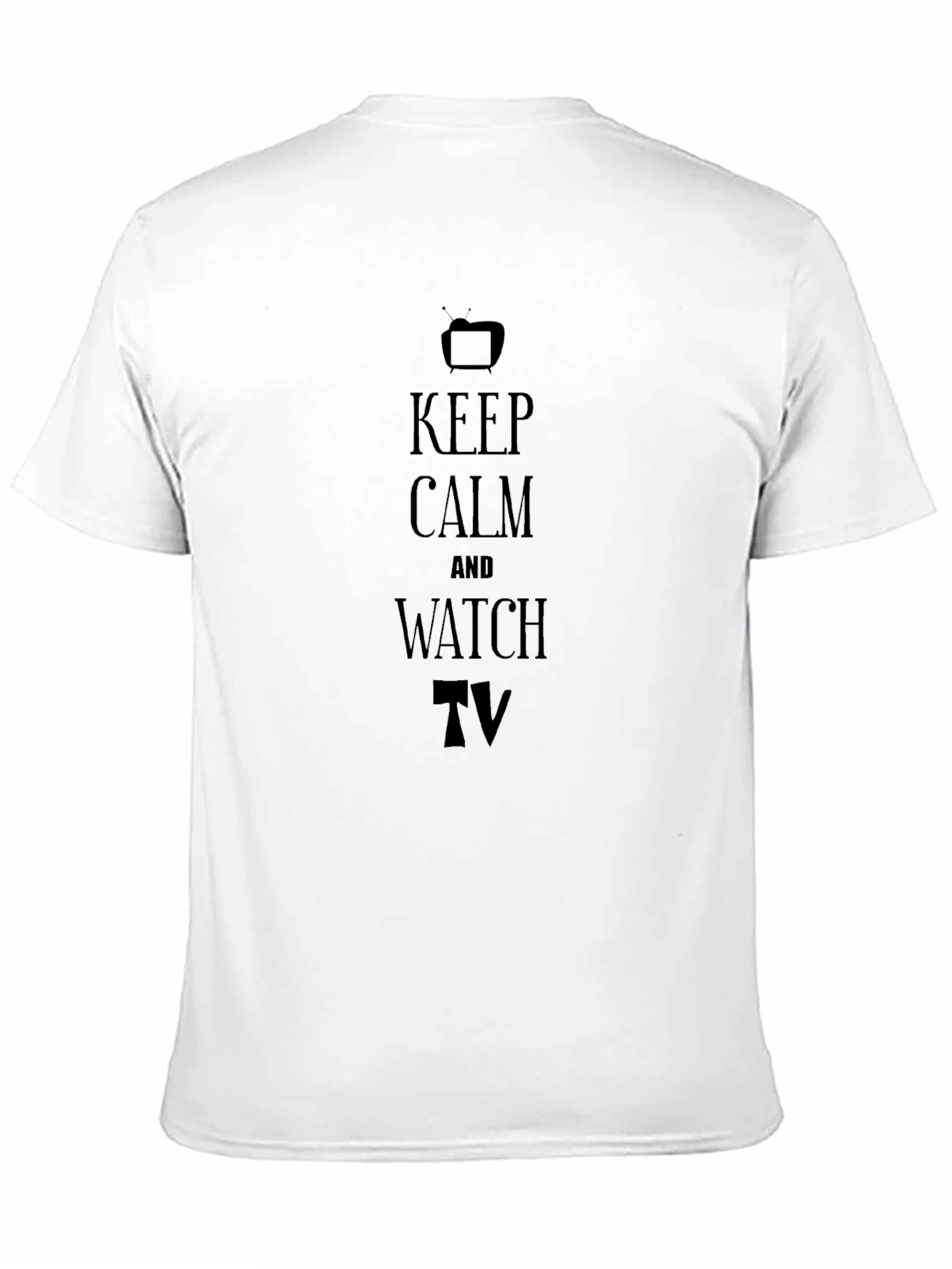 Keep Calm and Watch TV Black T-Shirt
