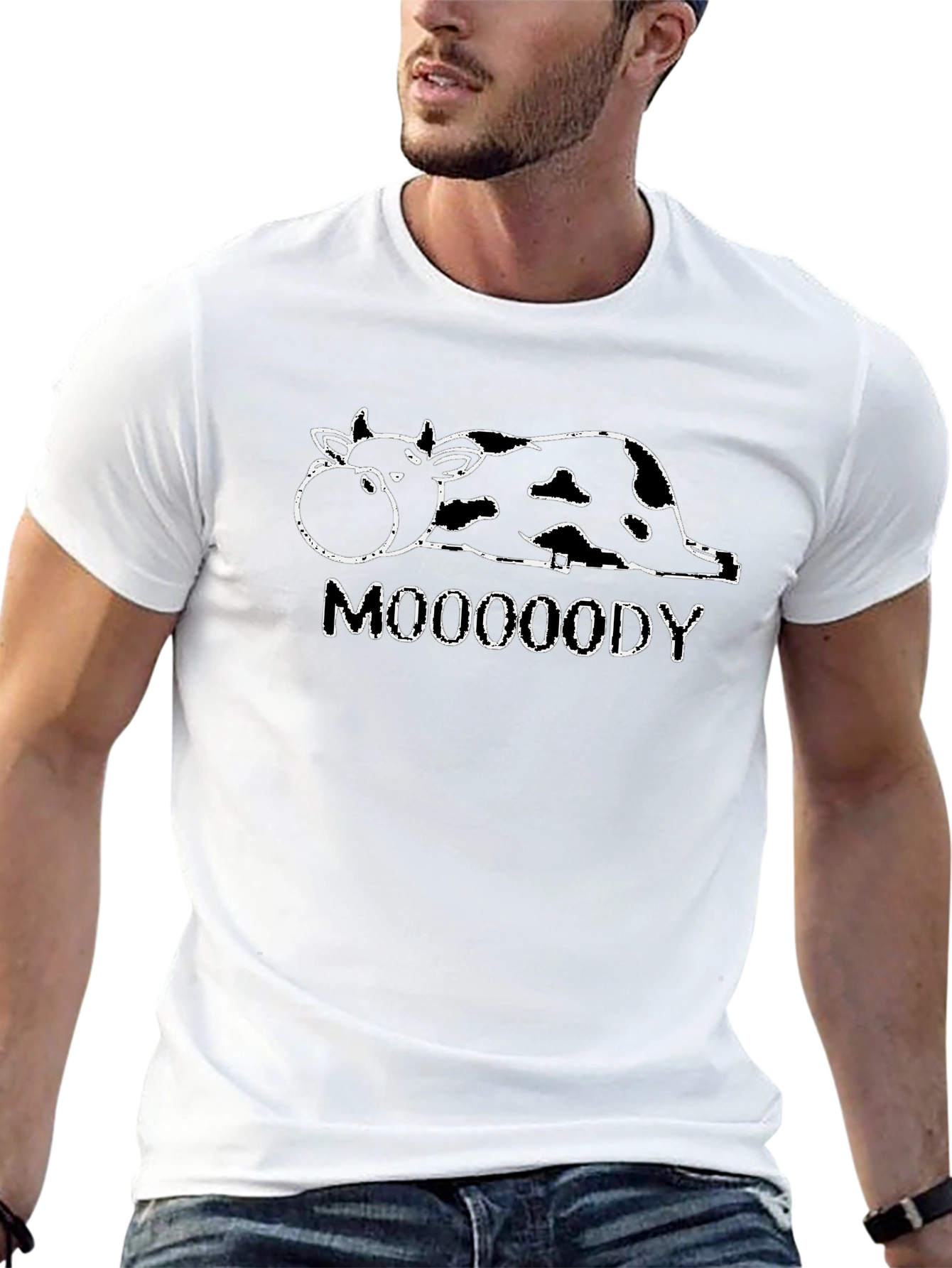Moooooody Cow Graphic T-Shirt - Comfy Black Tee