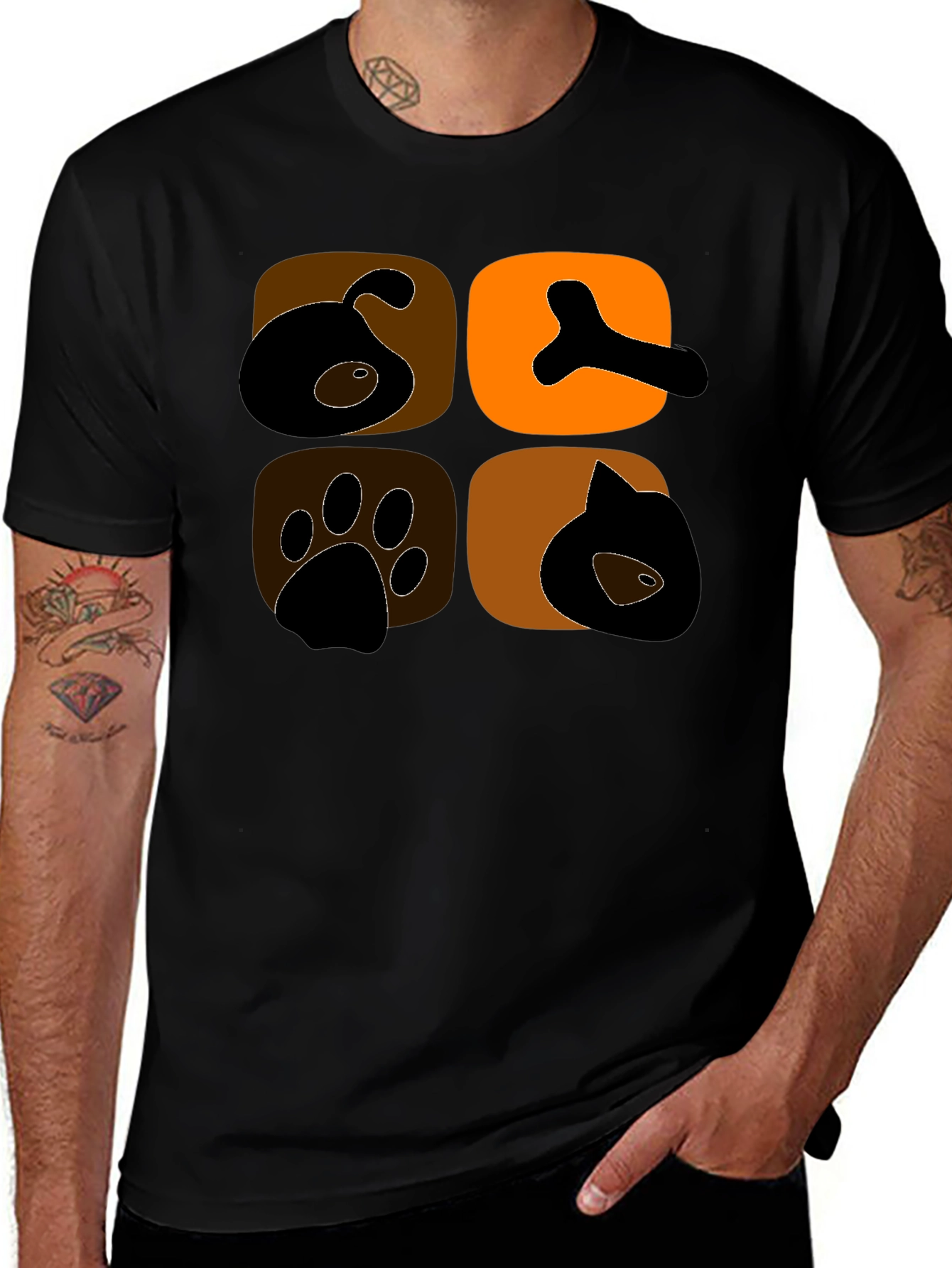 Dog & Cat Lover Black Graphic Tee