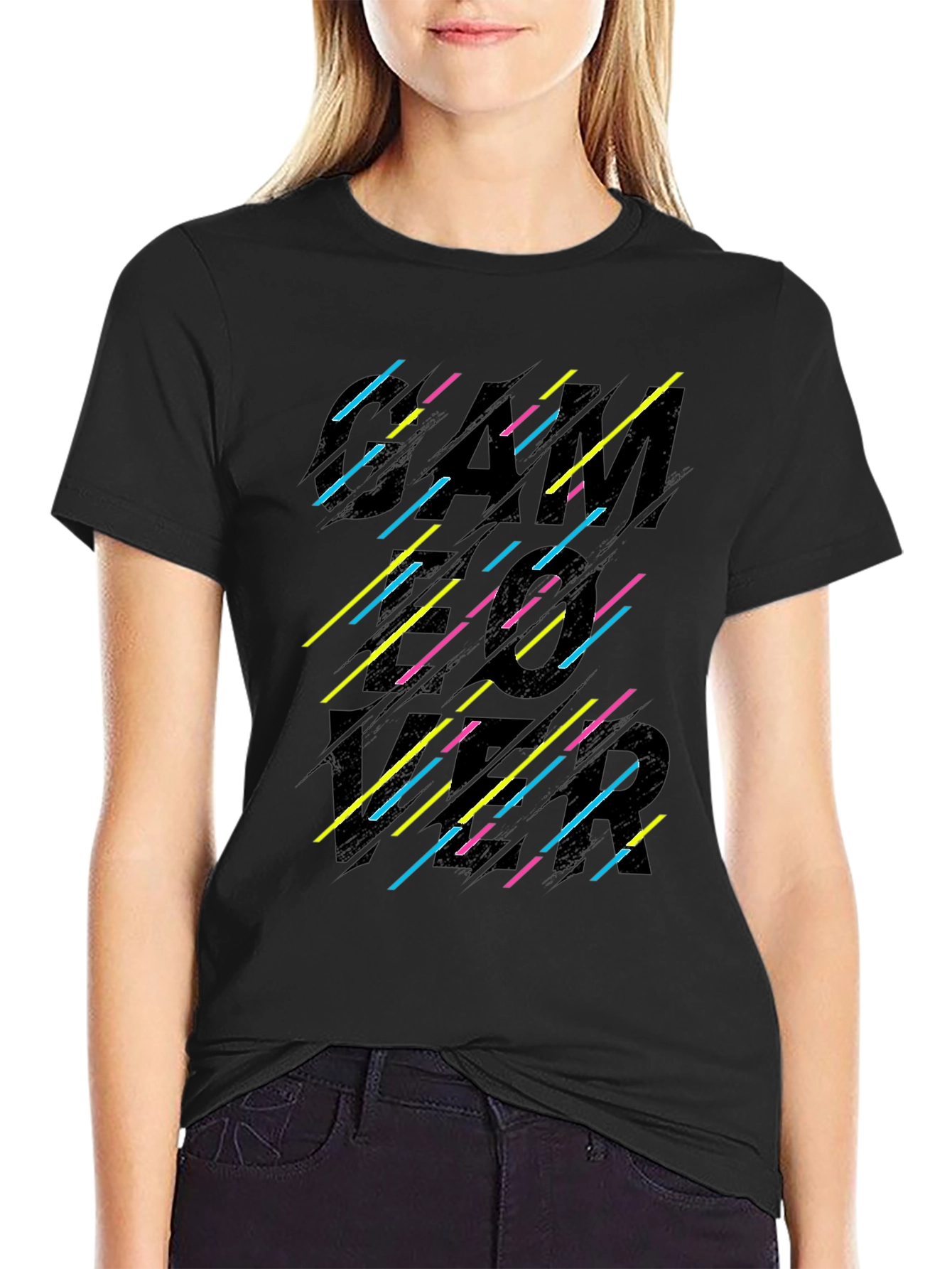 Retro Gamer Graphic Black T-Shirt