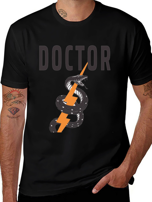 Doctor Snake & Lightning Bolt Graphic T-Shirt