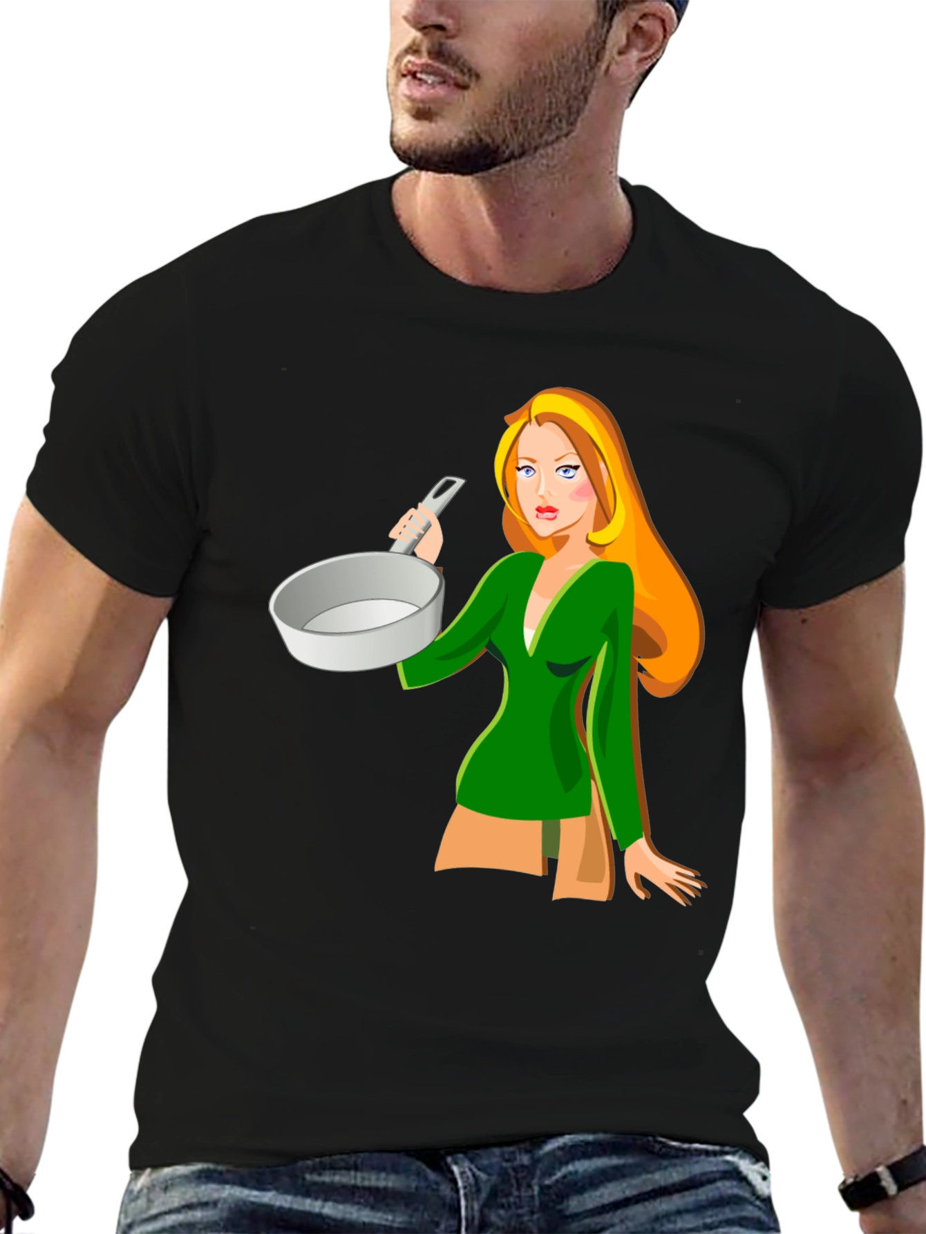 Cartoon Cook T-Shirt - Black