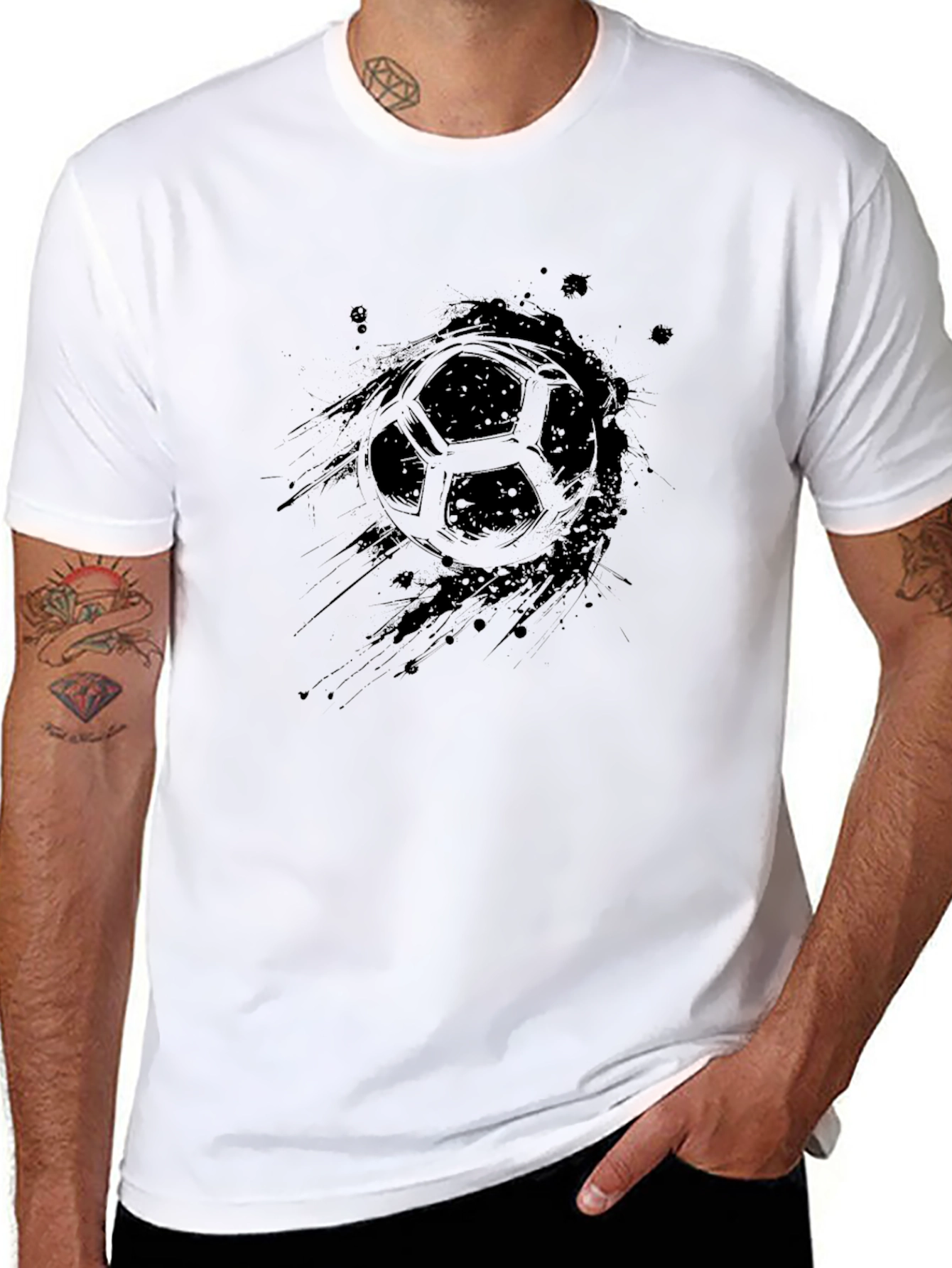 Soccer Ball Graphic Black T-Shirt