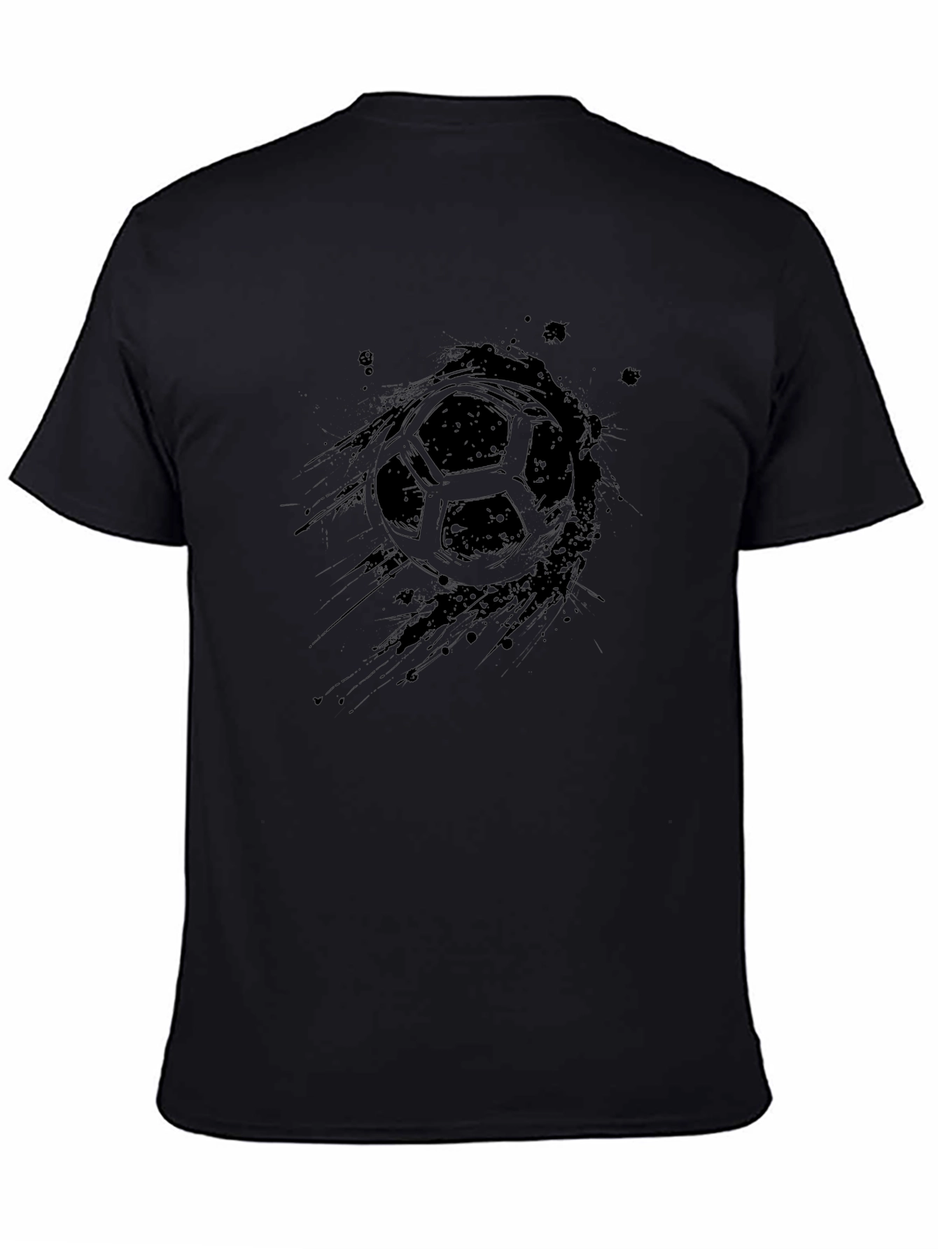 Soccer Ball Graphic Black T-Shirt