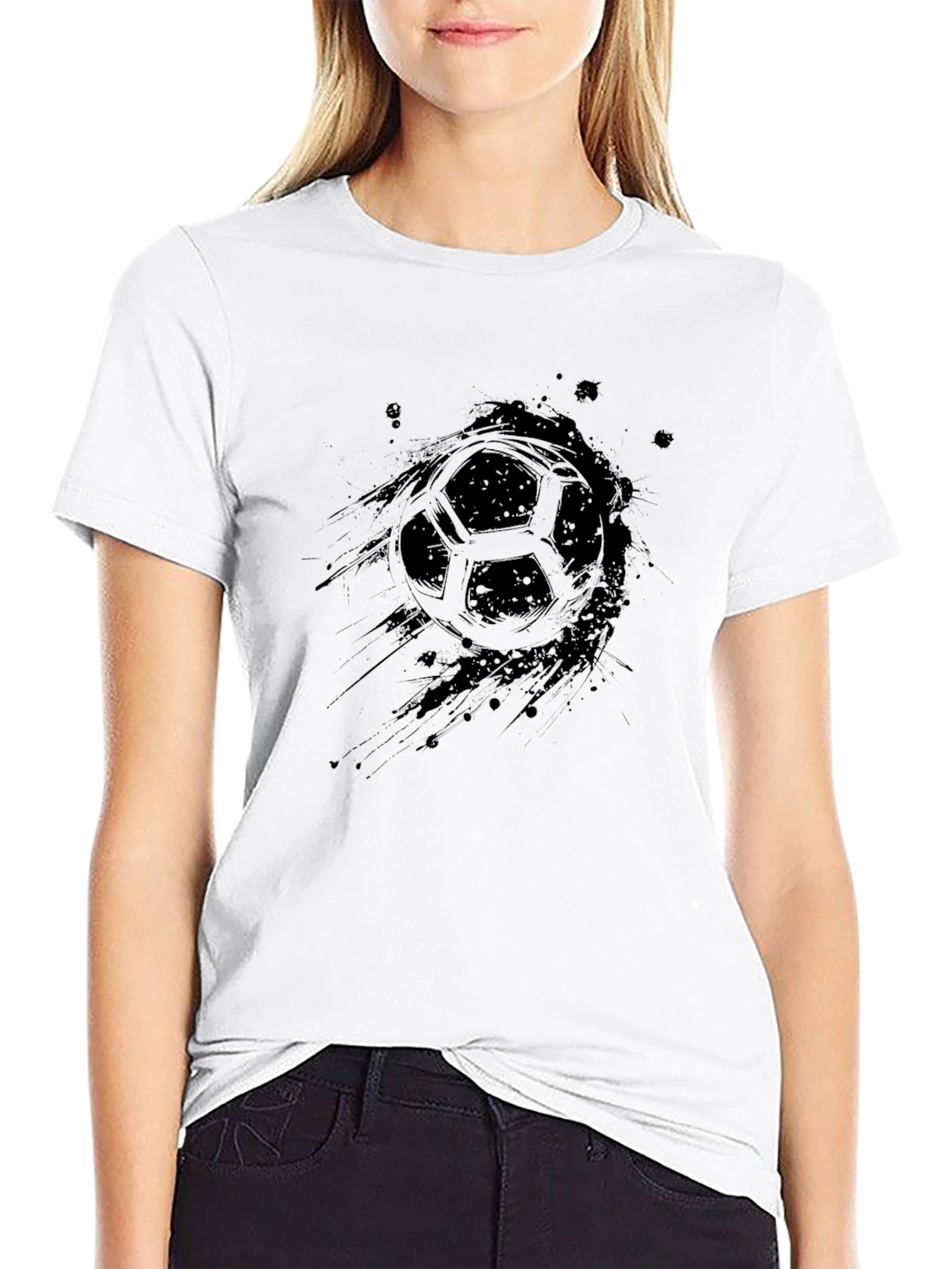 Soccer Ball Graphic Black T-Shirt