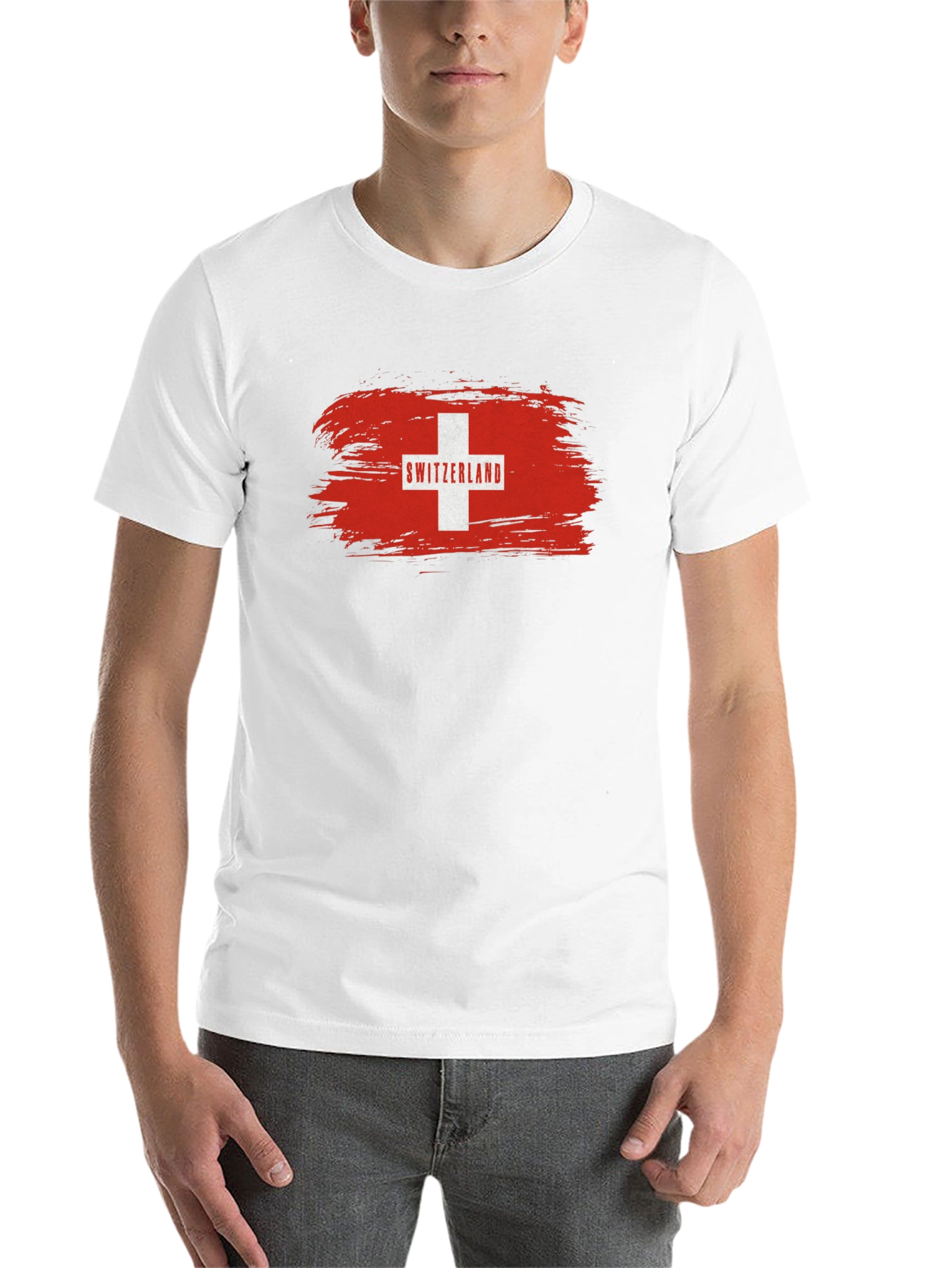 Switzerland Flag T-Shirt - Black Graphic Tee