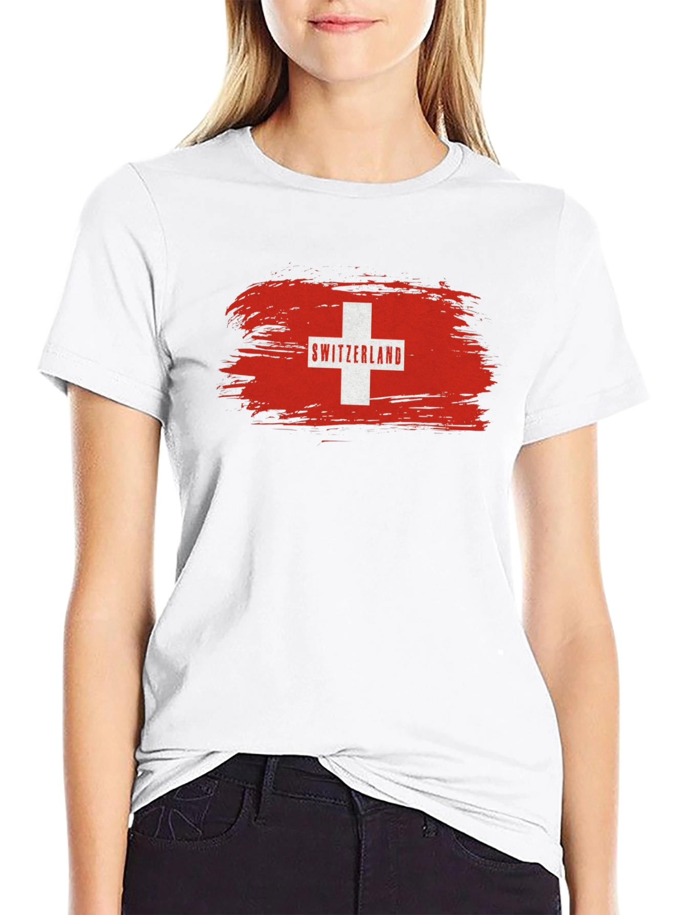 Switzerland Flag T-Shirt - Black Graphic Tee